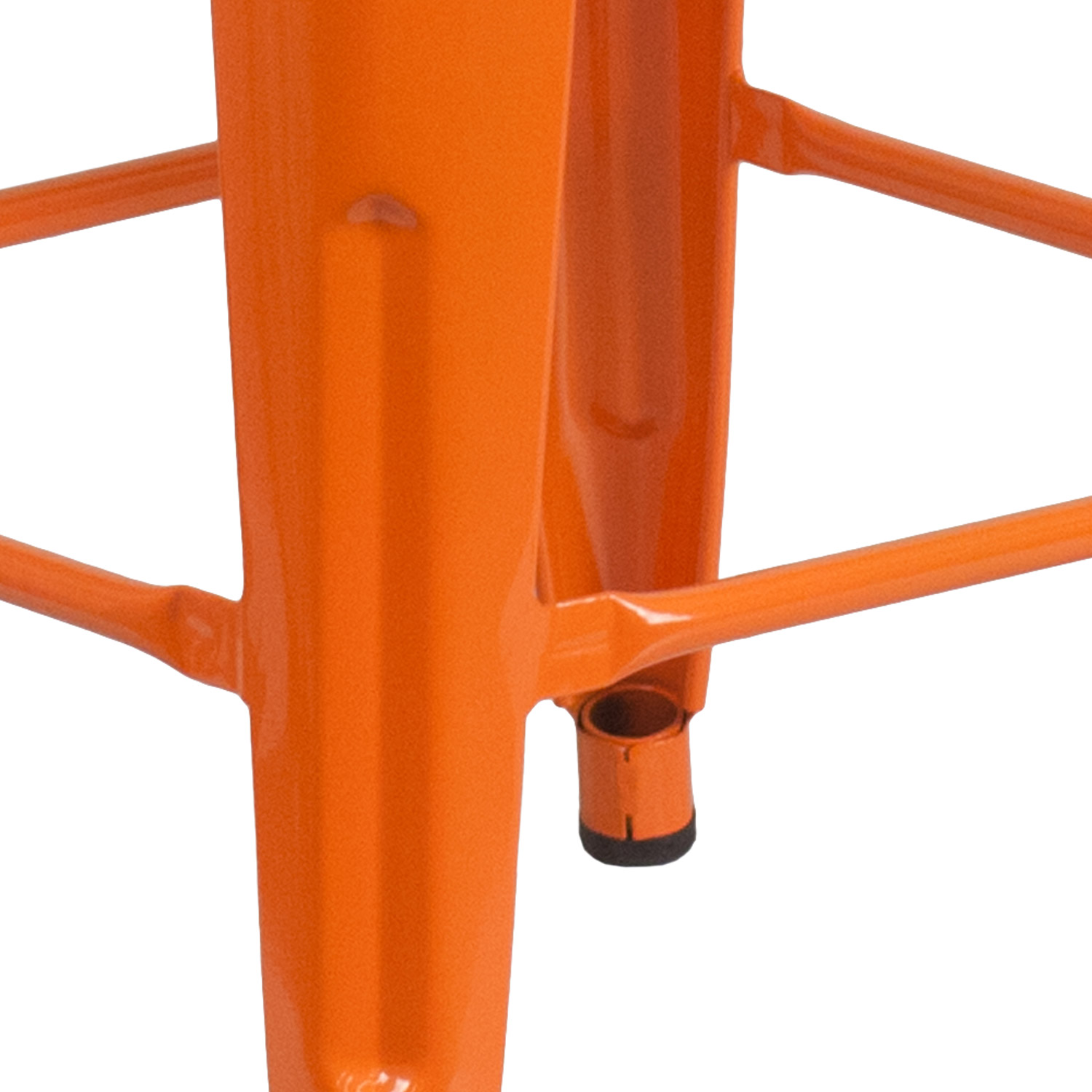 BLNK Lily Metal Backless Counter Height Stool with Square Wood Seat - Orange