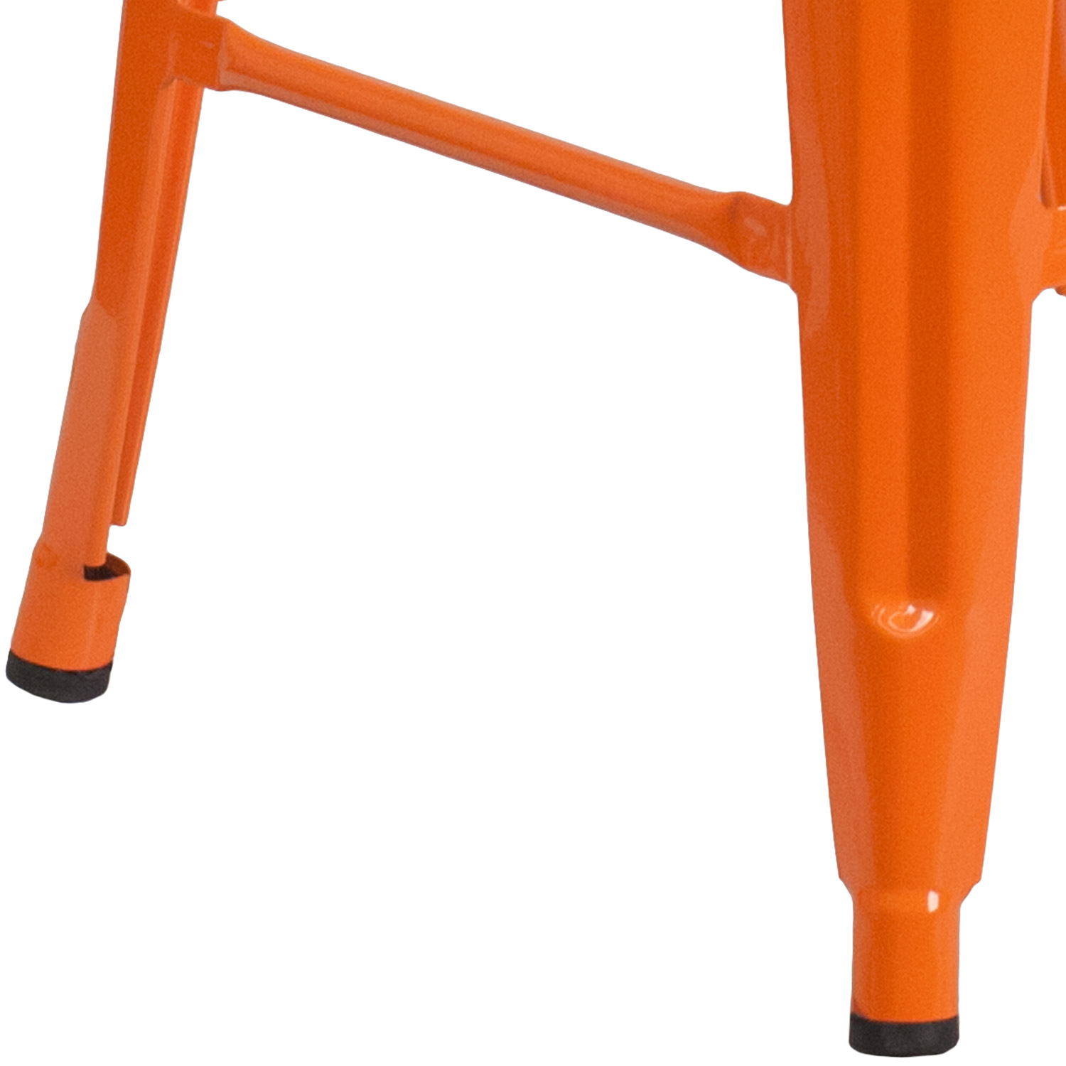 BLNK Lily Metal Backless Counter Height Stool with Square Wood Seat - Orange