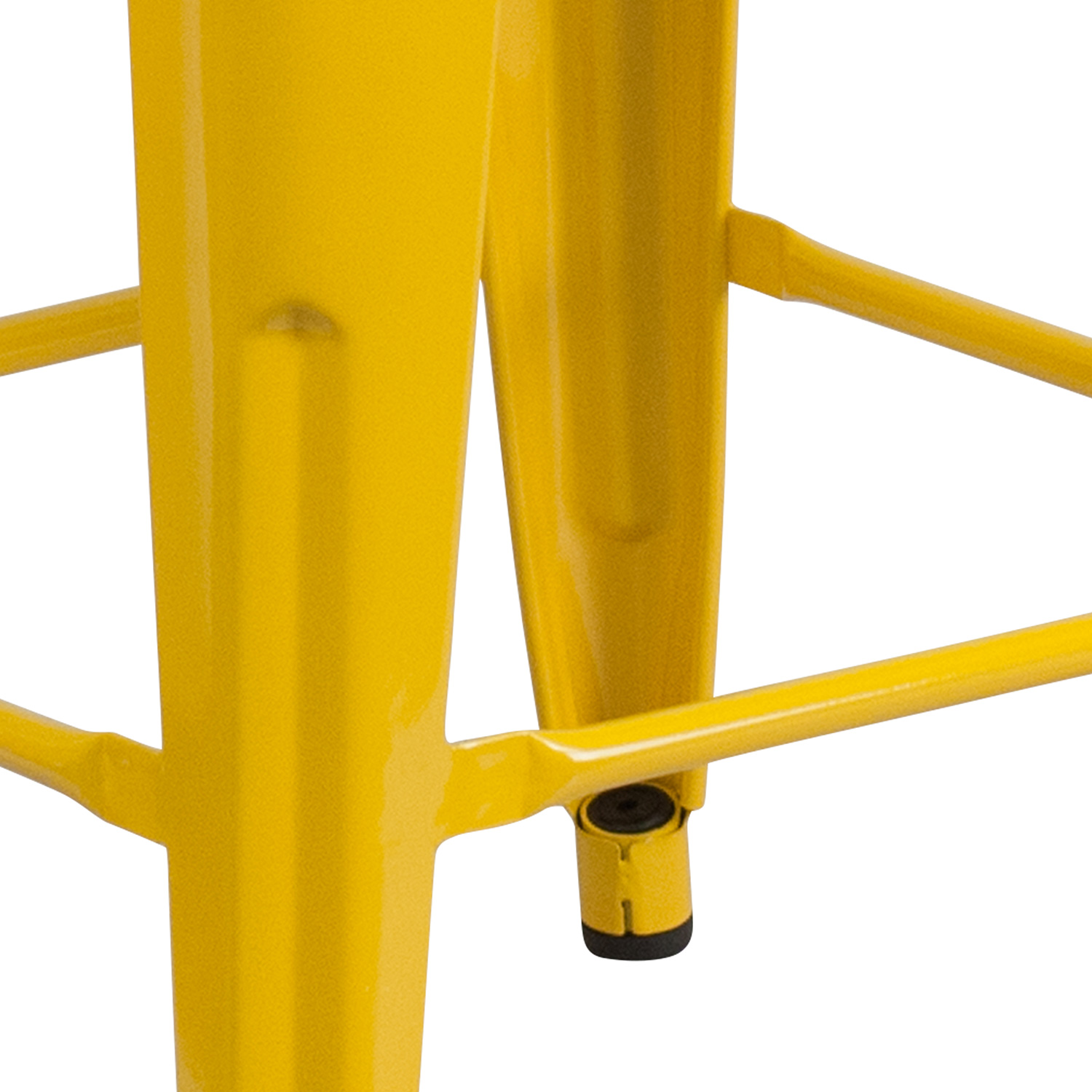 BLNK Kai Commercial Metal Backless Indoor-Outdoor Counter Height Stool with Square Seat - Yellow