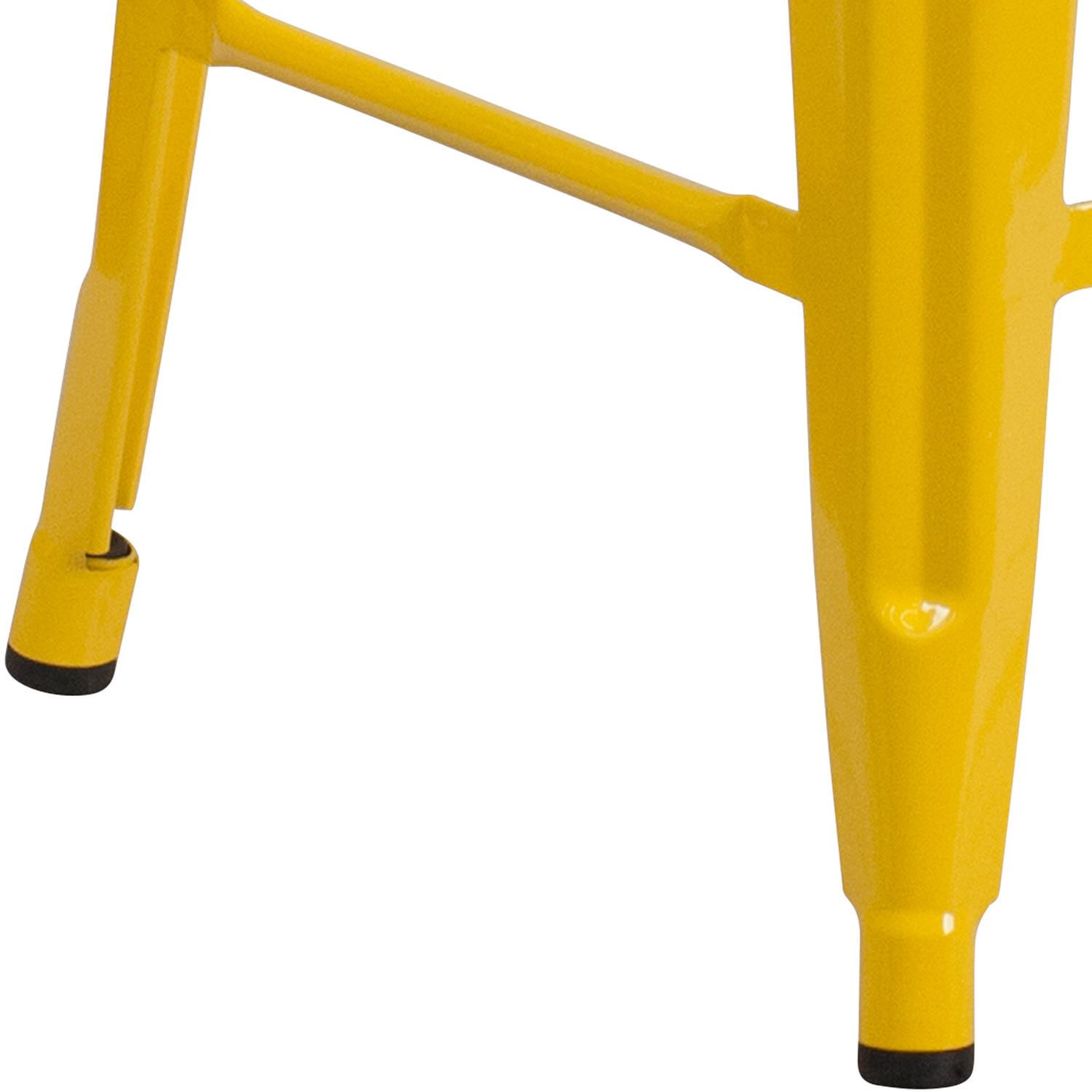 BLNK Kai Commercial Metal Backless Indoor-Outdoor Counter Height Stool with Square Seat - Yellow