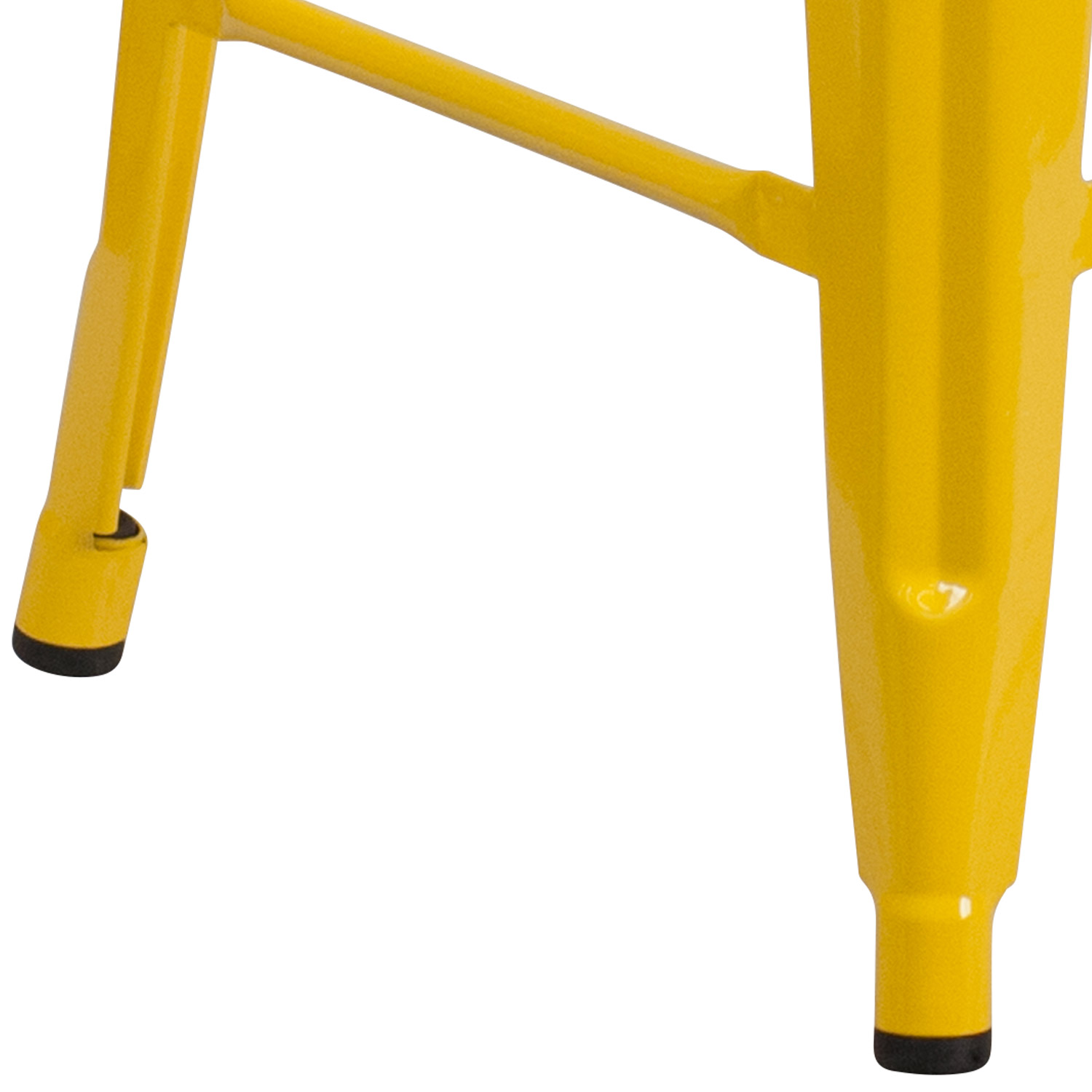 BLNK Lily Metal Backless Counter Height Stool with Square Wood Seat - Yellow