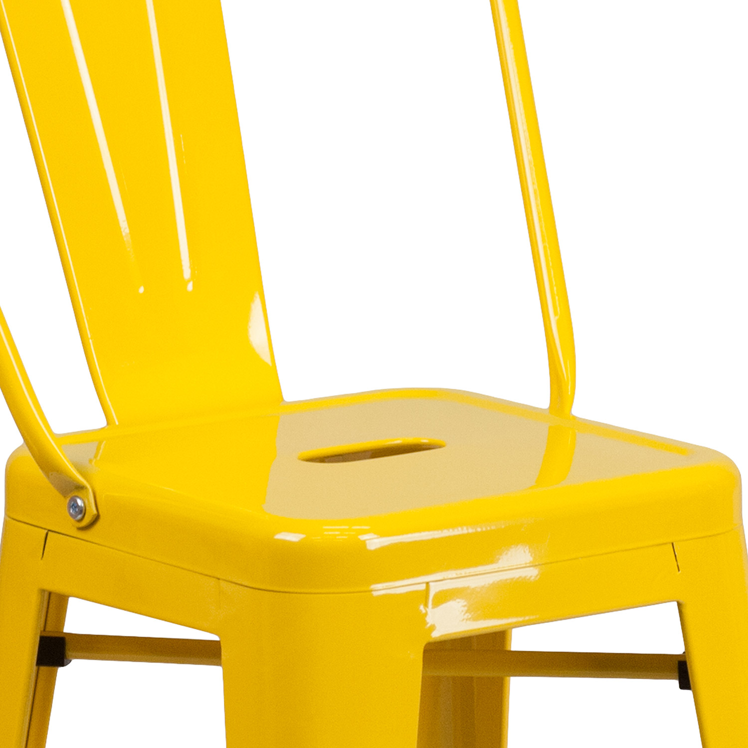 BLNK Kai Commercial Metal Indoor-Outdoor Counter Height Stool with Removable Back - Yellow