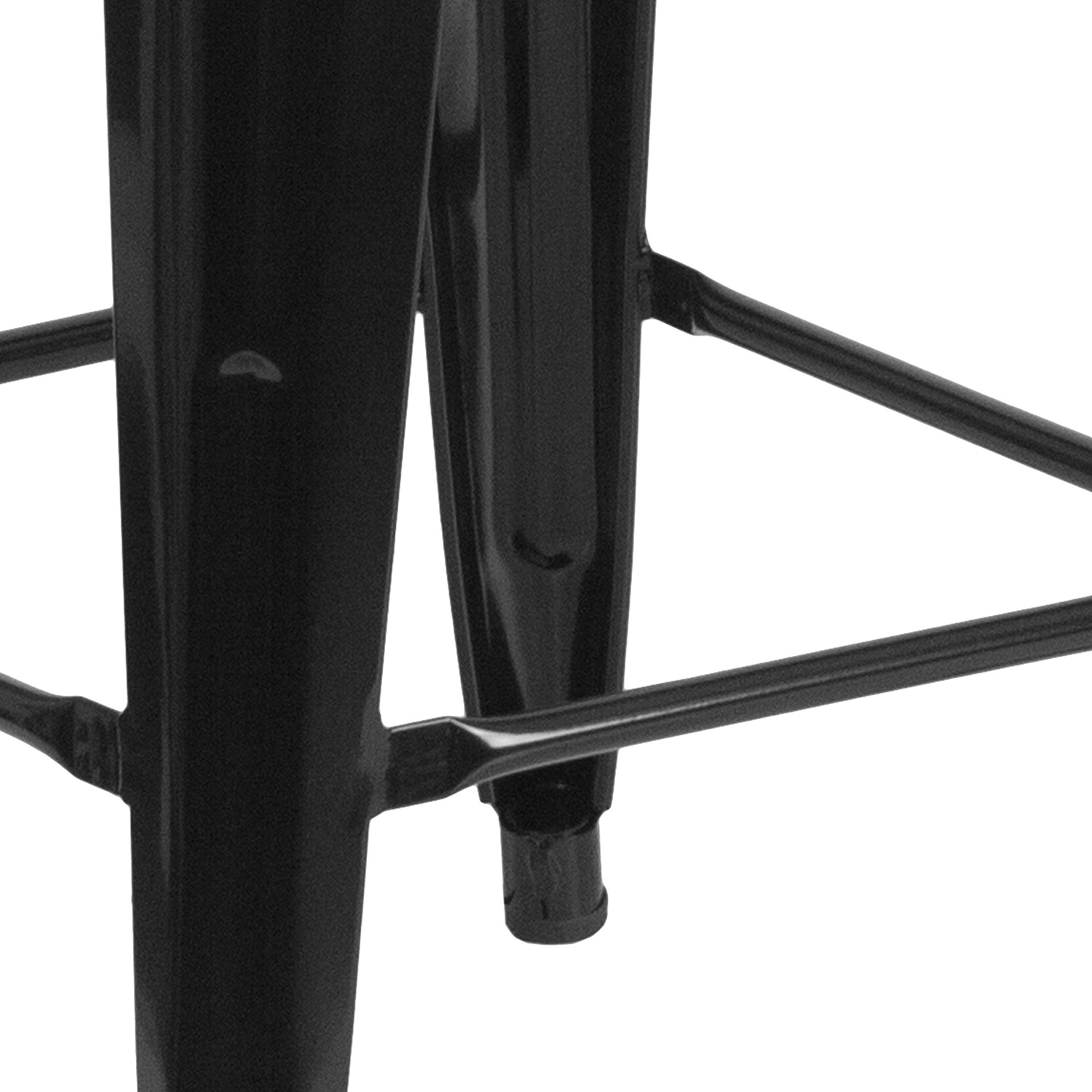 BLNK Lily Metal Bar Stool with Wood Seat - Black