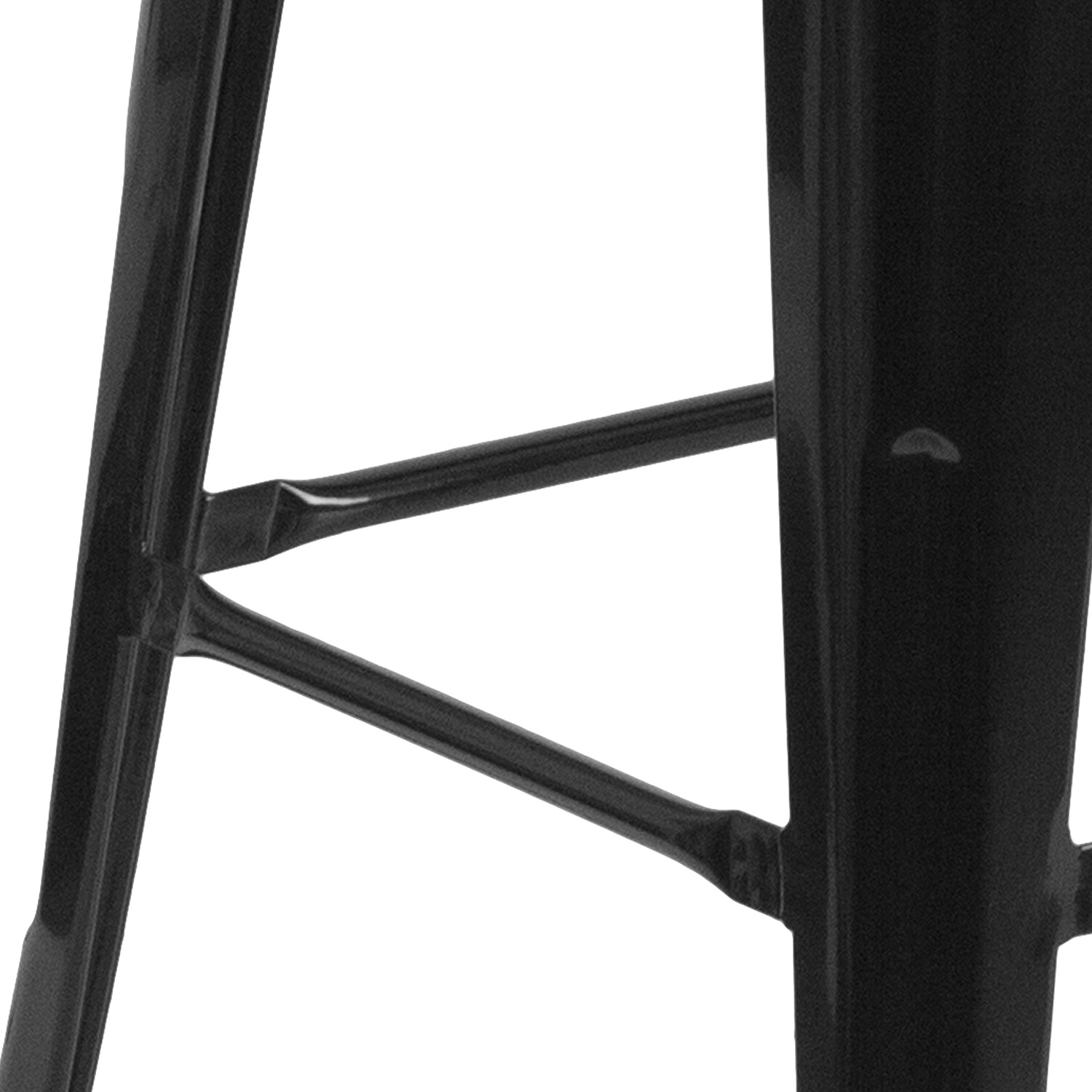 BLNK Lily Metal Bar Stool with Wood Seat - Black