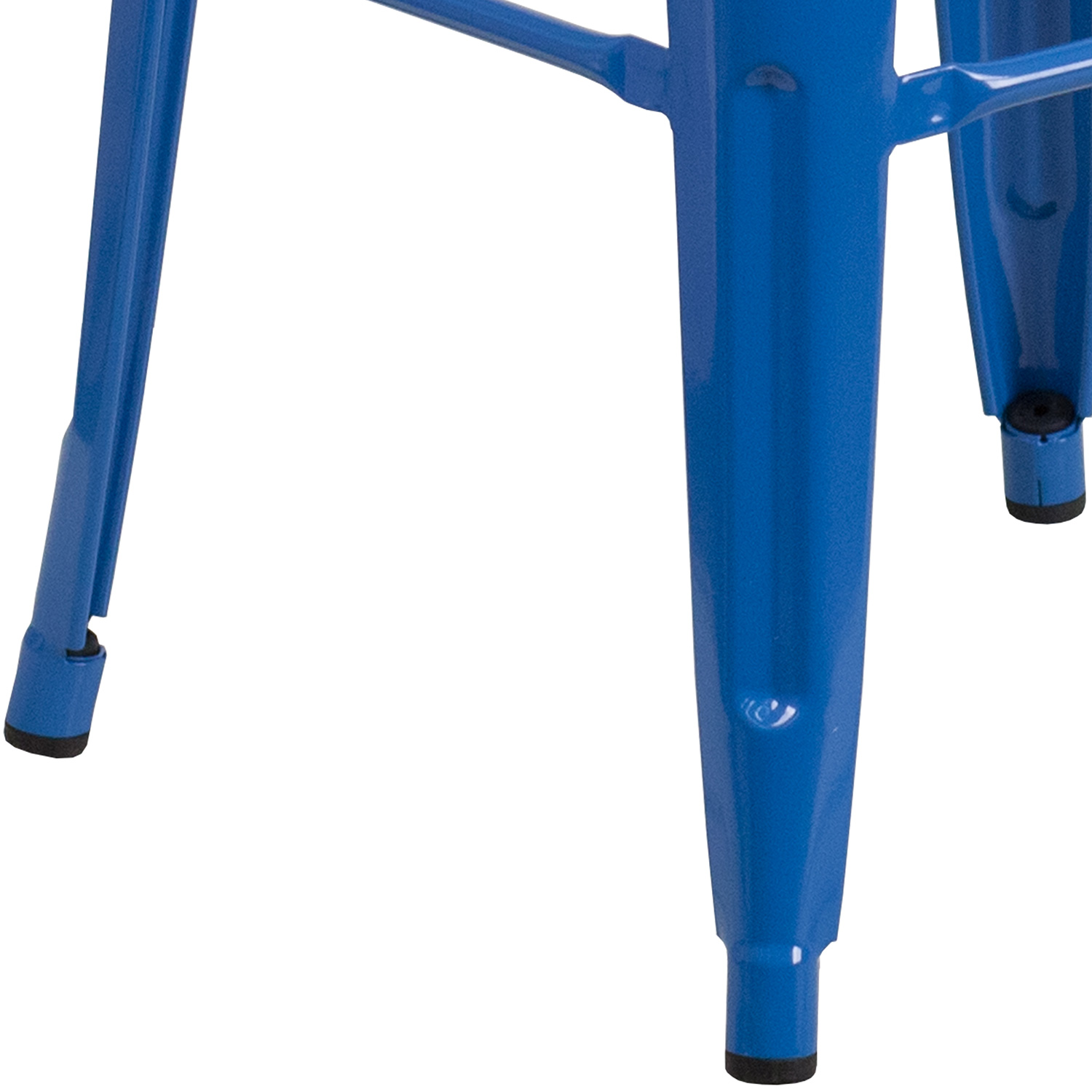 BLNK Kai Commercial Metal Backless Indoor-Outdoor Bar Stool with Square Seat - Blue