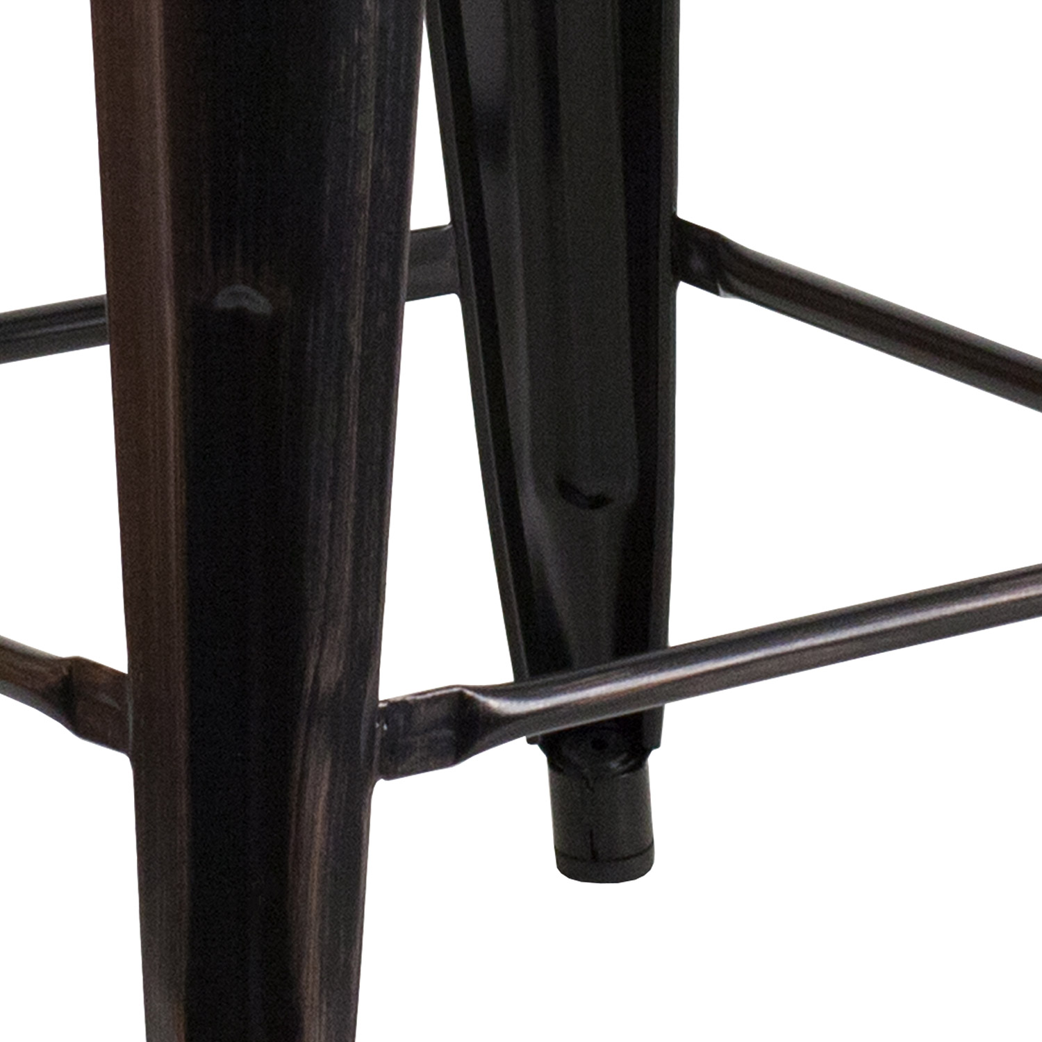 BLNK Lily Metal Bar Stool with Wood Seat - Black/Antique Gold