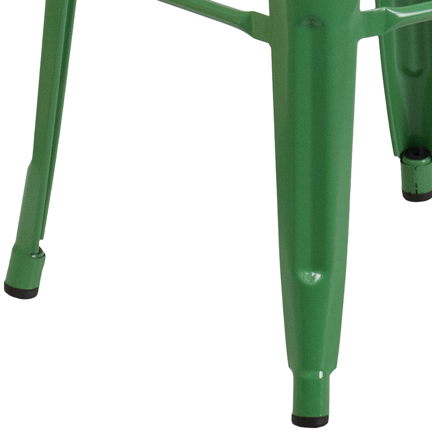 BLNK Kai Commercial Metal Backless Indoor-Outdoor Bar Stool with Square Seat - Green