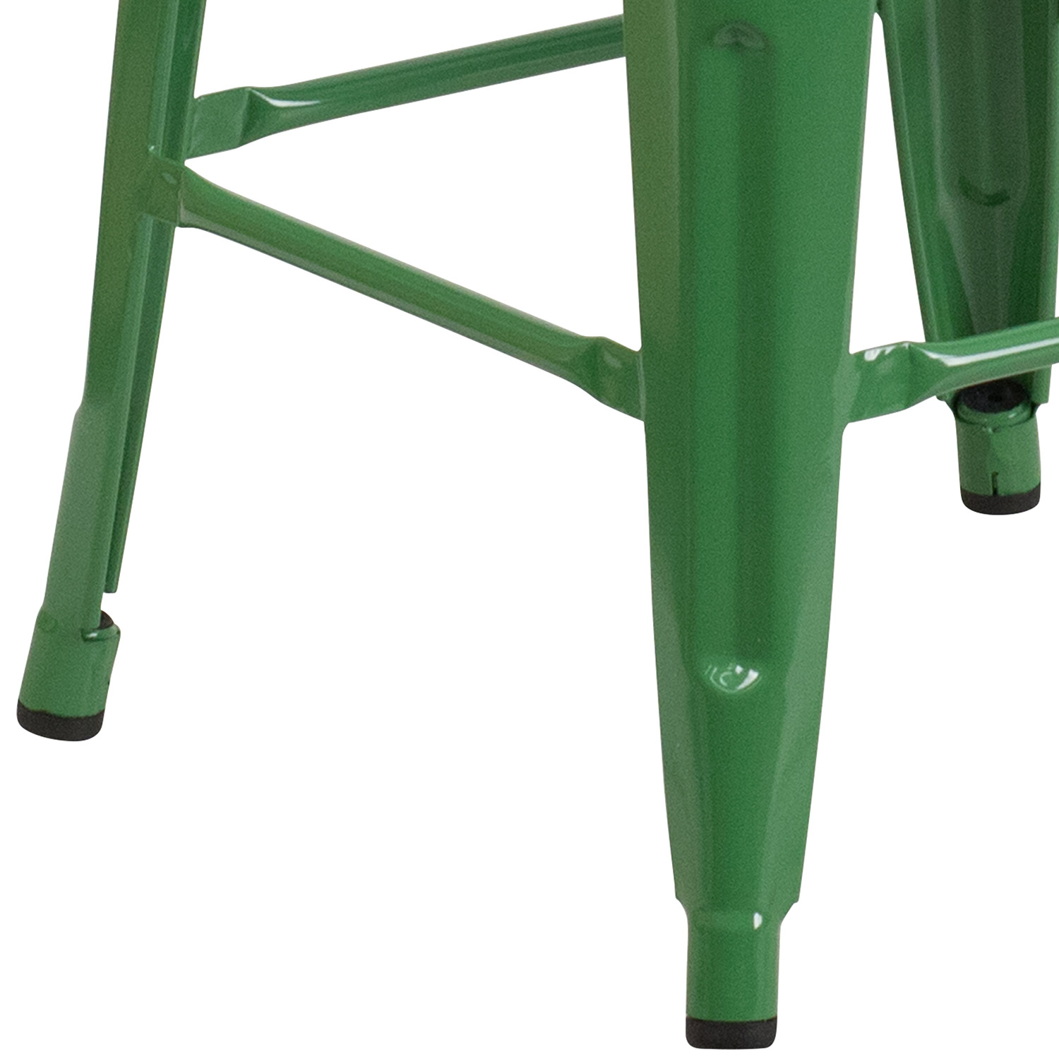 BLNK Lily Metal Bar Stool with Wood Seat - Green