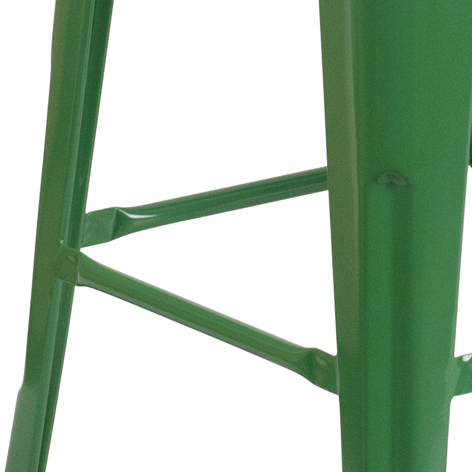 BLNK Lily Metal Bar Stool with Wood Seat - Green