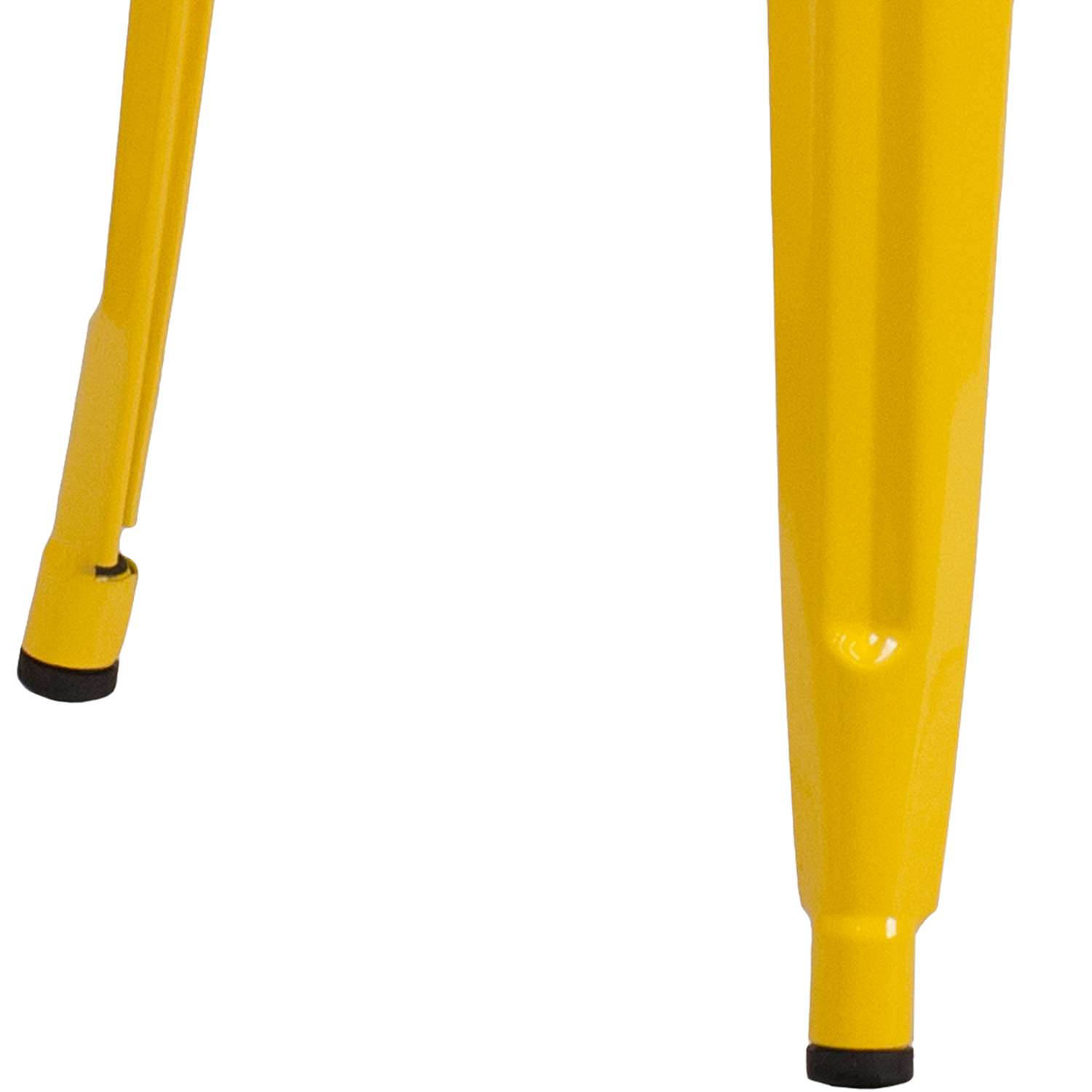 BLNK Kai Commercial Metal Backless Indoor-Outdoor Bar Stool with Square Seat - Yellow