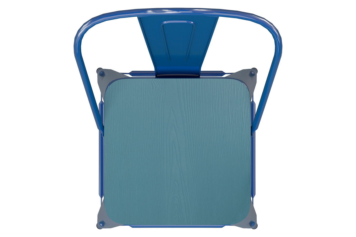 BLNK Kai Commercial All-Weather Bar Height Stool with Removable Back and Resin Seat - Blue