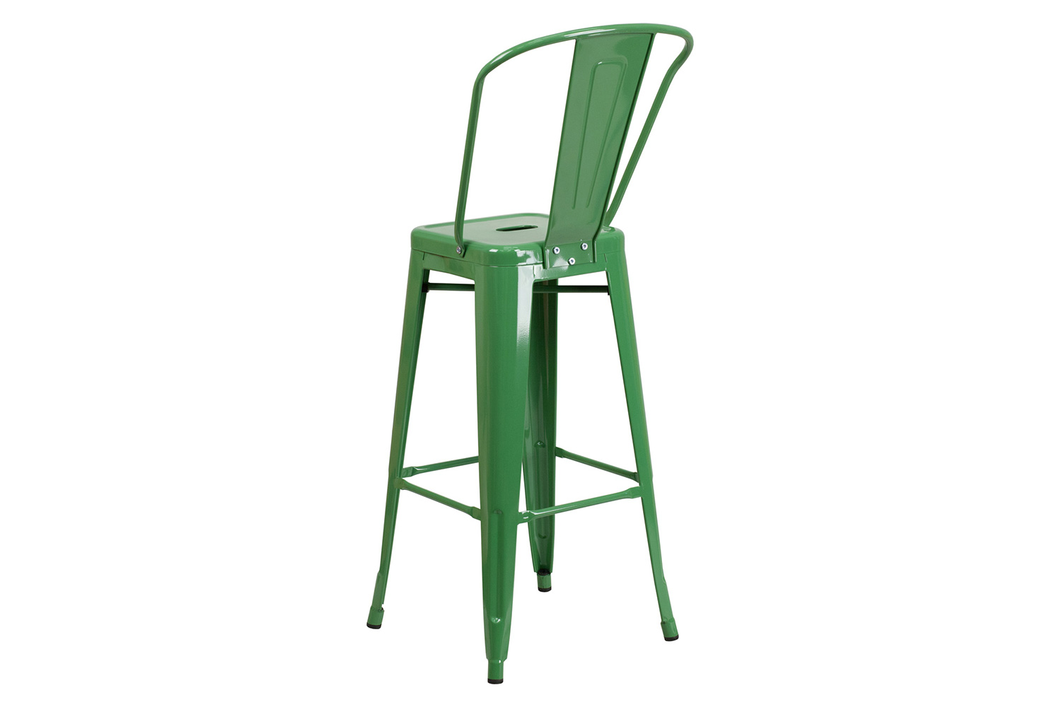 BLNK™ Kai Commercial Metal Indoor-Outdoor Bar Stool with Removable Back - Green