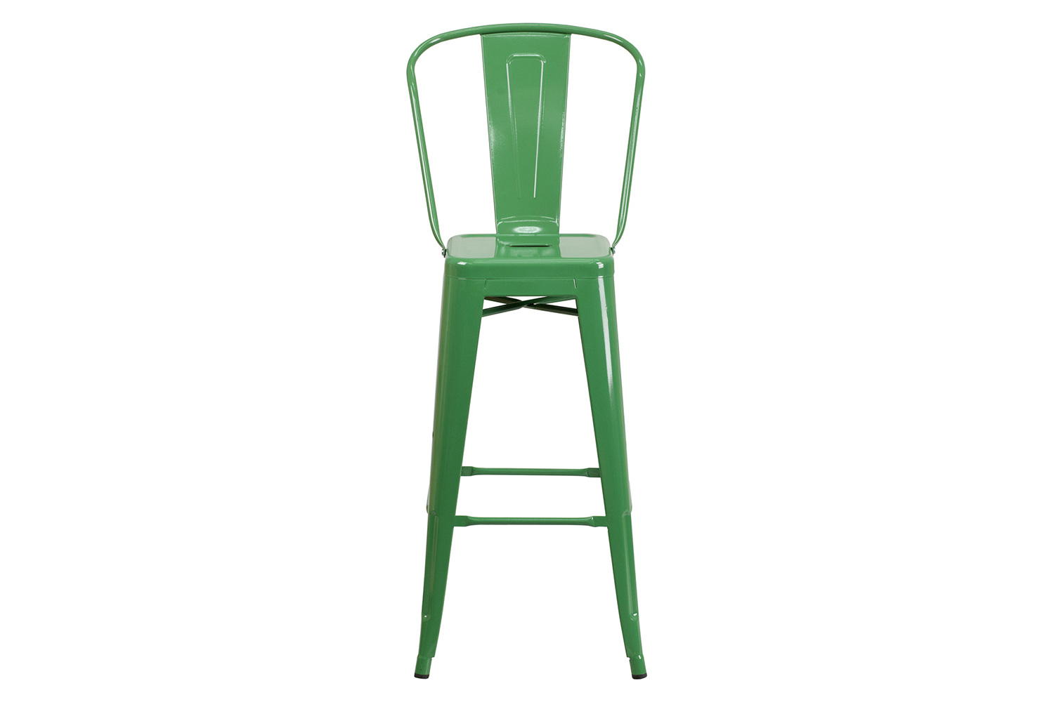 BLNK™ Kai Commercial Metal Indoor-Outdoor Bar Stool with Removable Back - Green