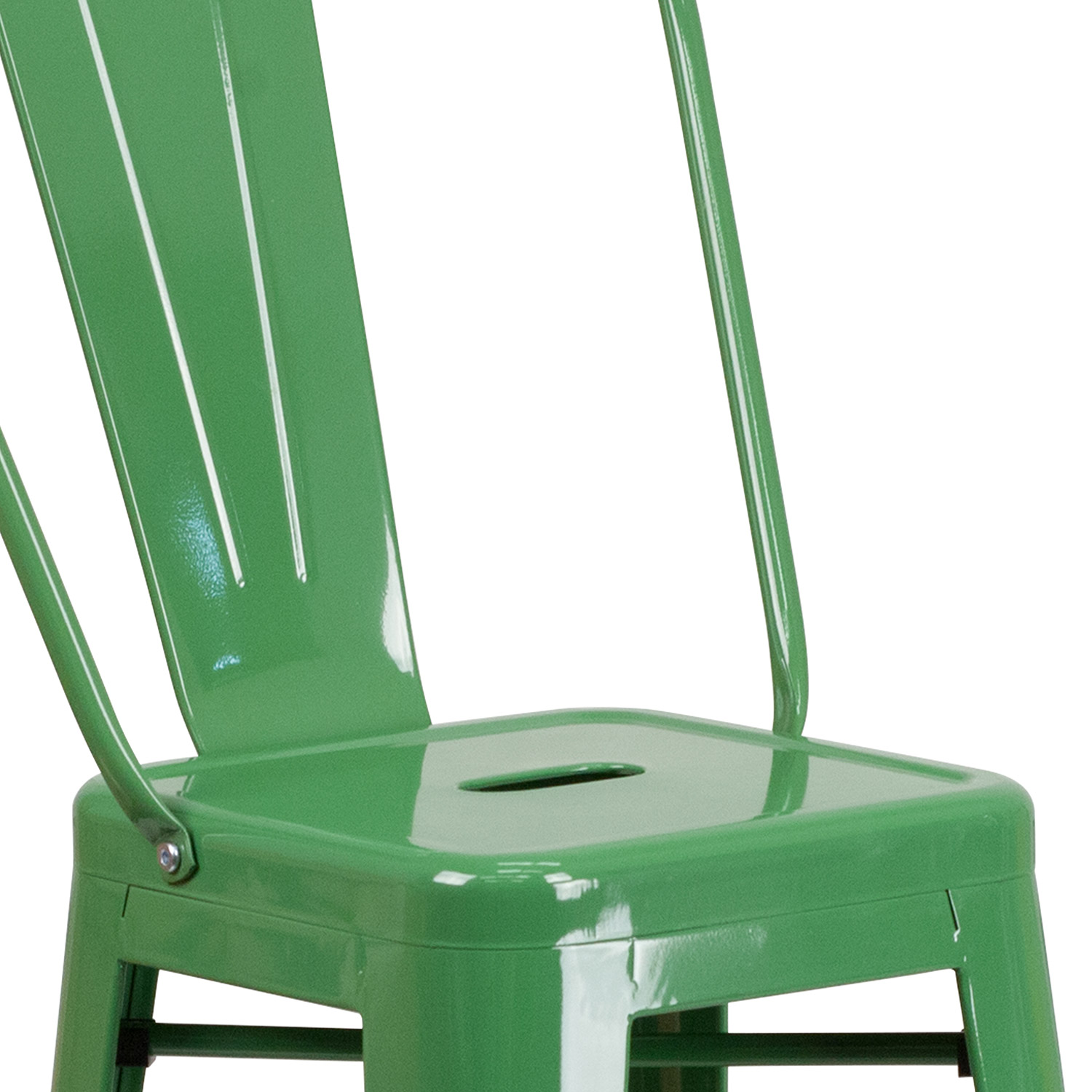 BLNK™ Kai Commercial Metal Indoor-Outdoor Bar Stool with Removable Back - Green