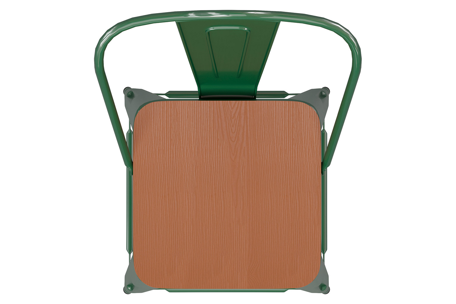 BLNK Kai Commercial All-Weather Bar Height Stool with Removable Back and Resin Seat - Green/Teak