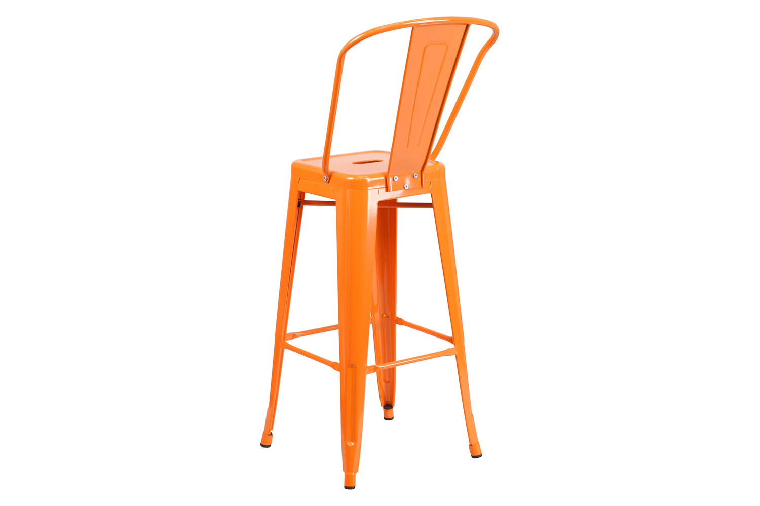 BLNK™ Kai Commercial Metal Indoor-Outdoor Bar Stool with Removable Back - Orange