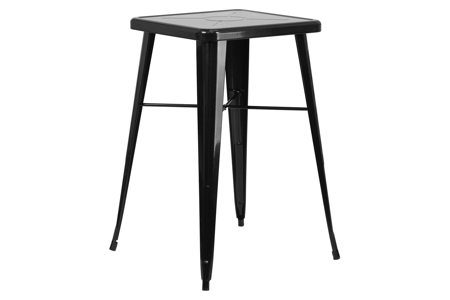 BLNK Aaron Commercial Square Metal Indoor-Outdoor Bar Height Table