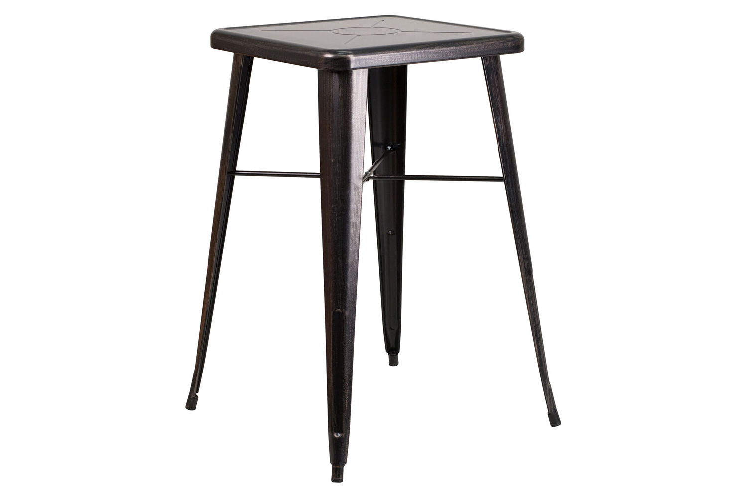 BLNK Aaron Commercial Square Metal Indoor-Outdoor Bar Height Table