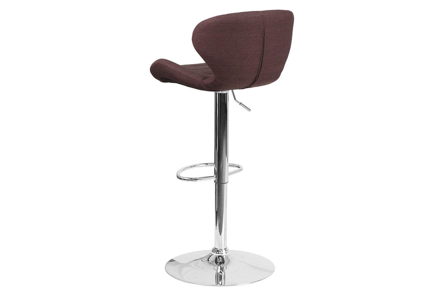 BLNK - Contemporary Fabric Adjustable Height Bar Stool with Curved Back and Chrome Base