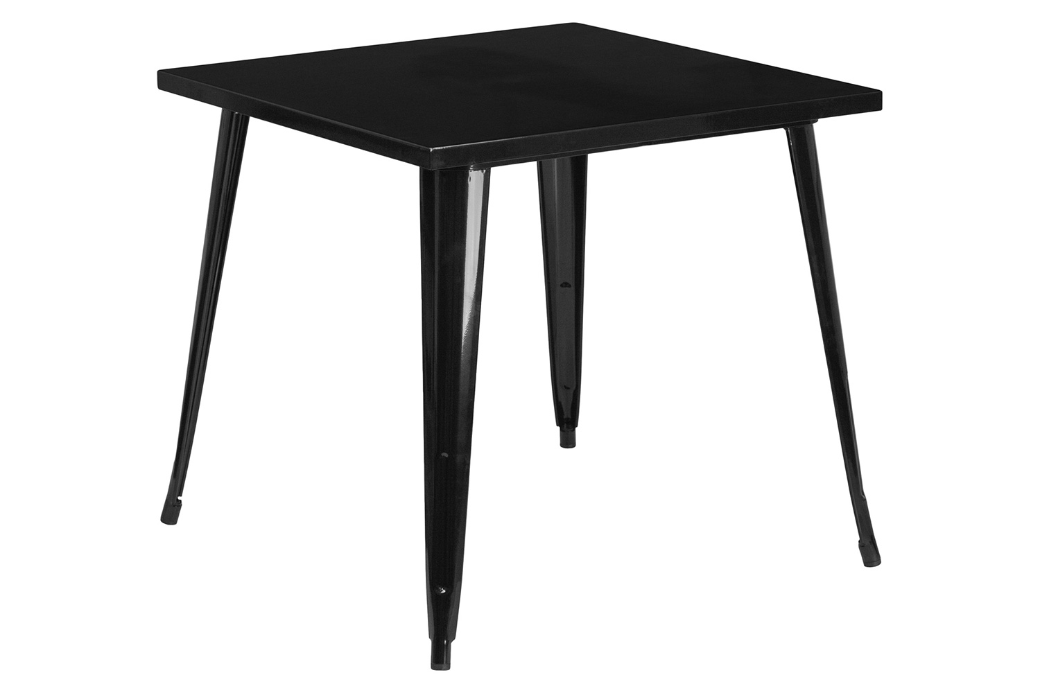 BLNK Toby Commercial Square Metal Indoor-Outdoor Table - Black