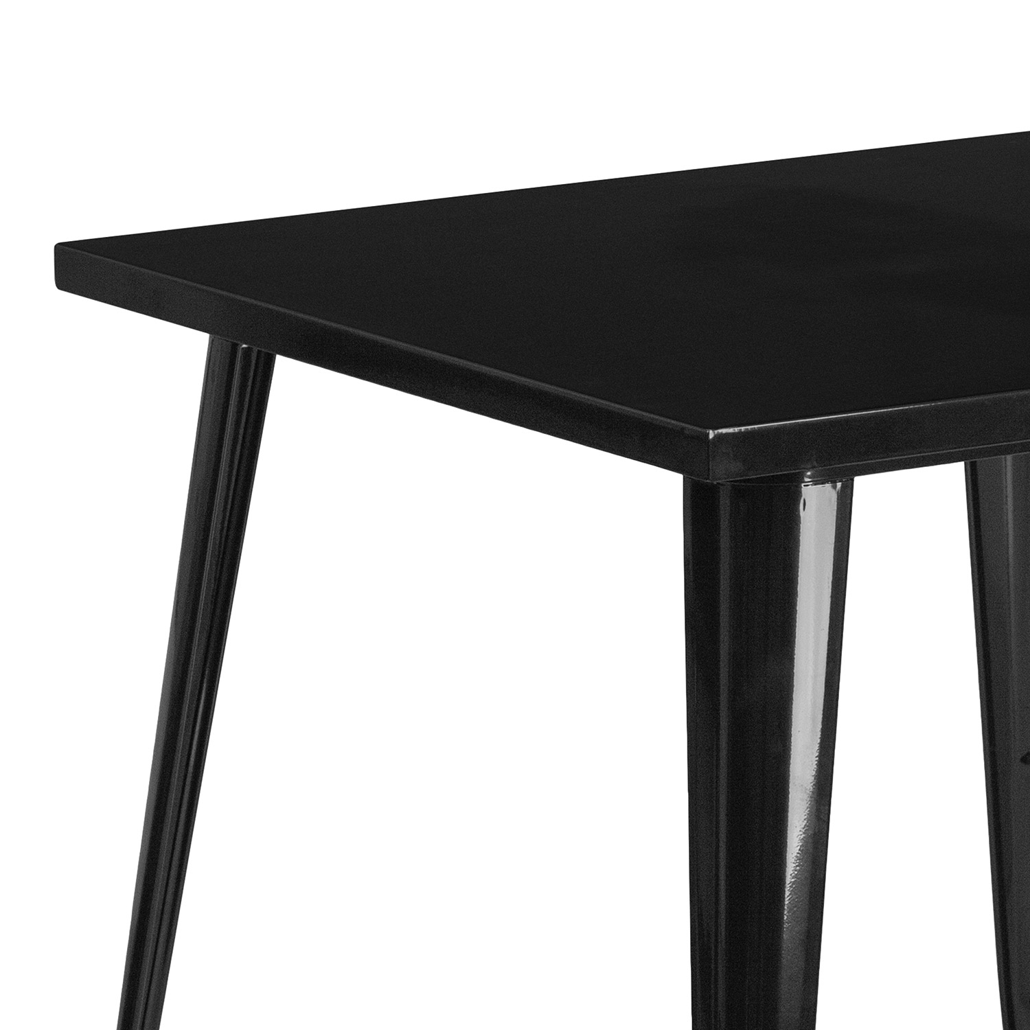 BLNK Toby Commercial Square Metal Indoor-Outdoor Table - Black