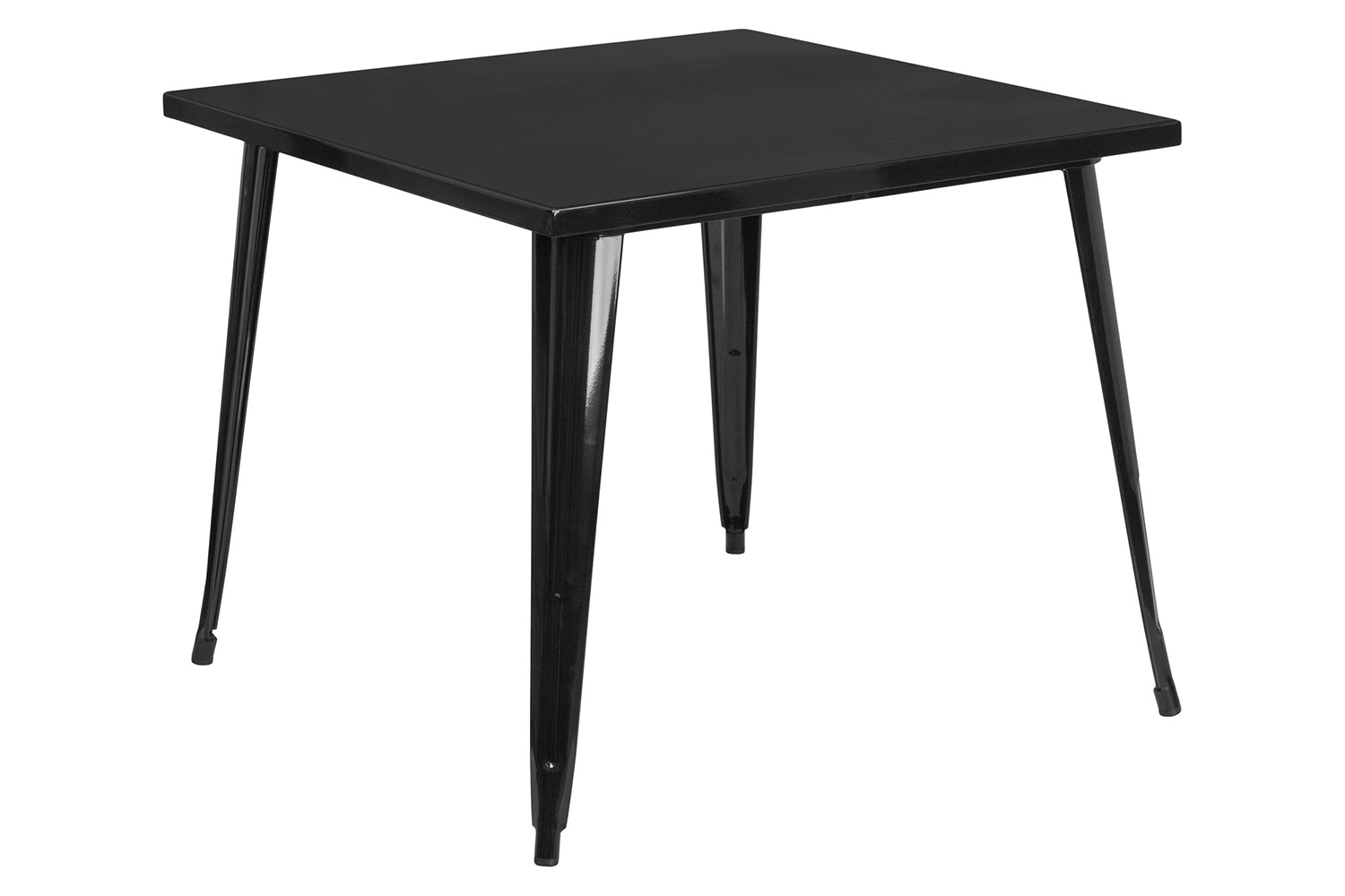 BLNK Parker Commercial Square Metal Indoor-Outdoor Table - Black