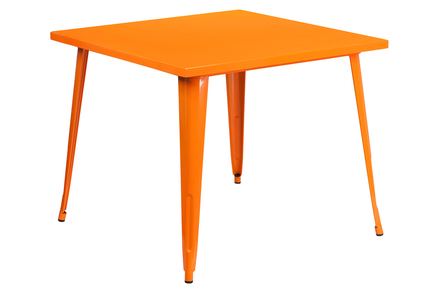 BLNK Parker Commercial Square Metal Indoor-Outdoor Table - Orange