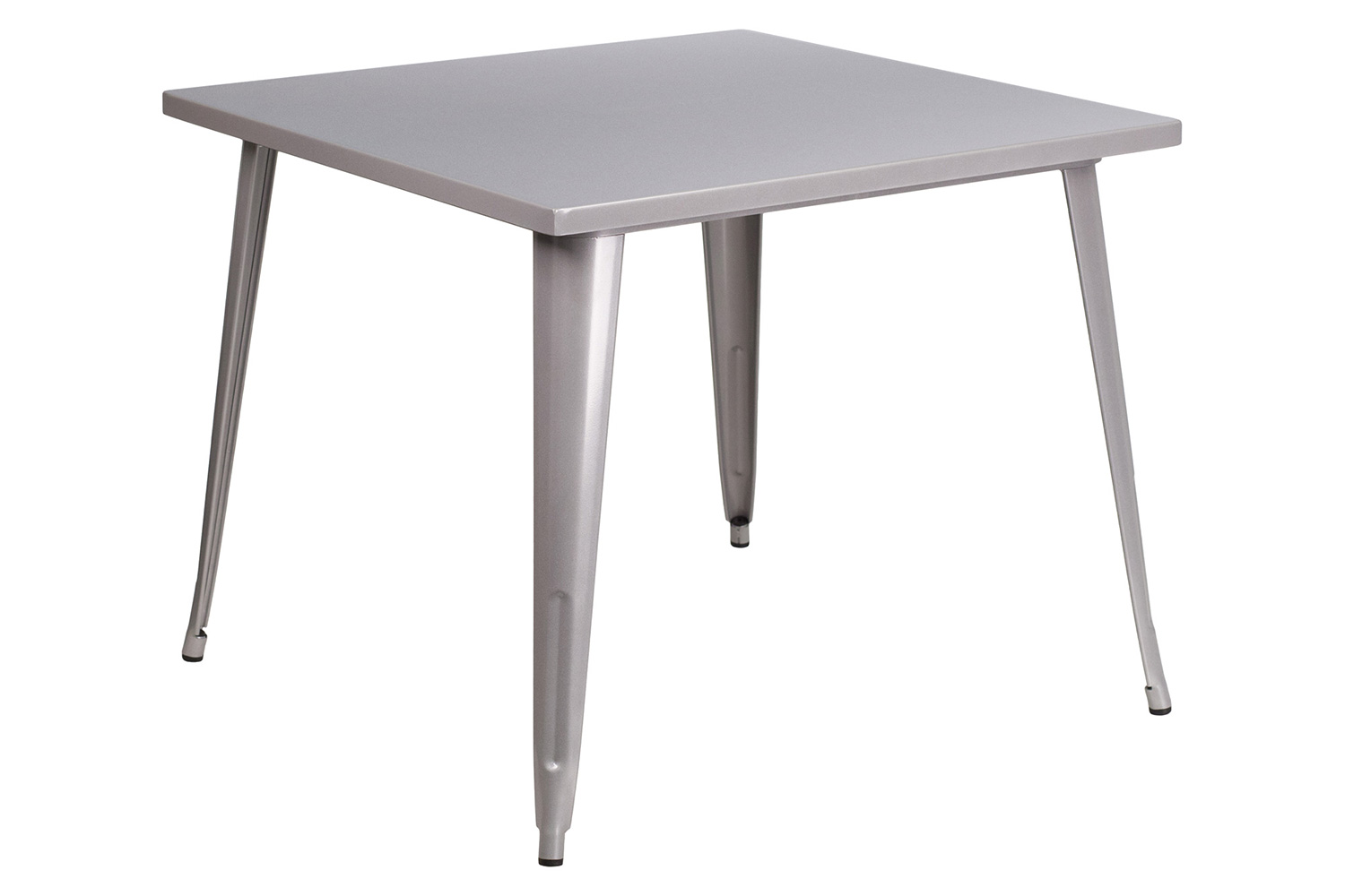 BLNK Parker Commercial Square Metal Indoor-Outdoor Table - Silver