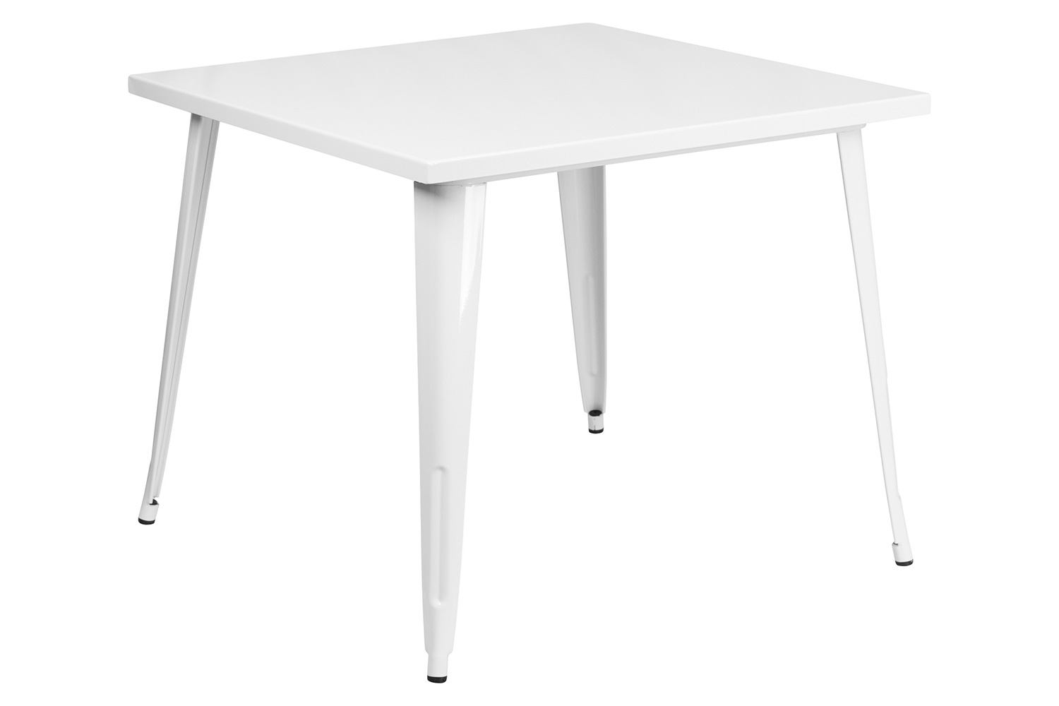 BLNK Parker Commercial Square Metal Indoor-Outdoor Table - White