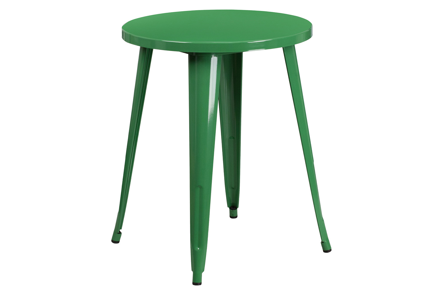 BLNK Chauncey Commercial Round Metal Indoor-Outdoor Table Set with 4 Cafe Chairs - Green