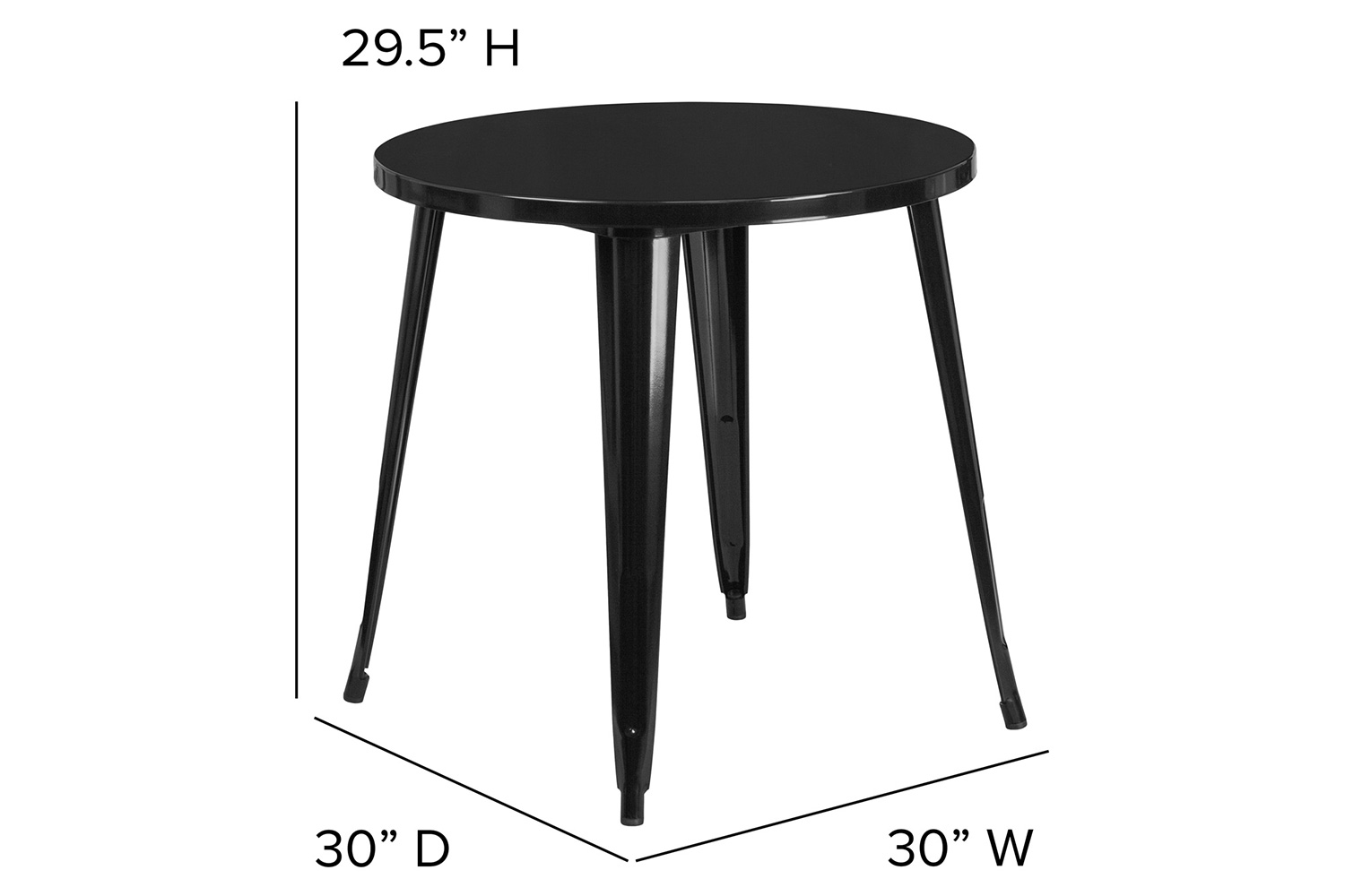 BLNK Jeffrey Commercial Round Metal Indoor-Outdoor Table