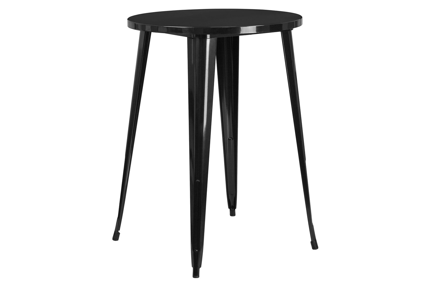 BLNK Philip Commercial Round Metal Indoor-Outdoor Bar Height Table