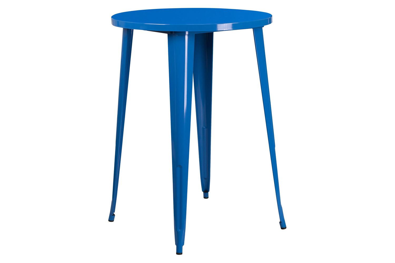 BLNK Philip Commercial Round Metal Indoor-Outdoor Bar Height Table