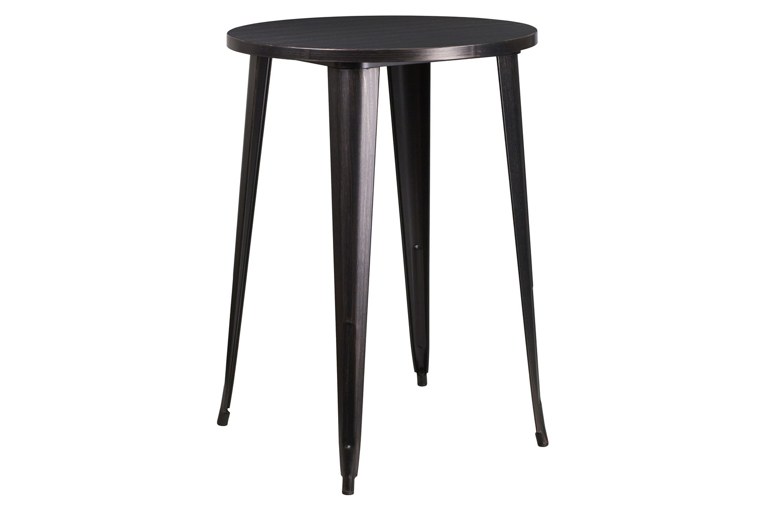 BLNK Philip Commercial Round Metal Indoor-Outdoor Bar Height Table