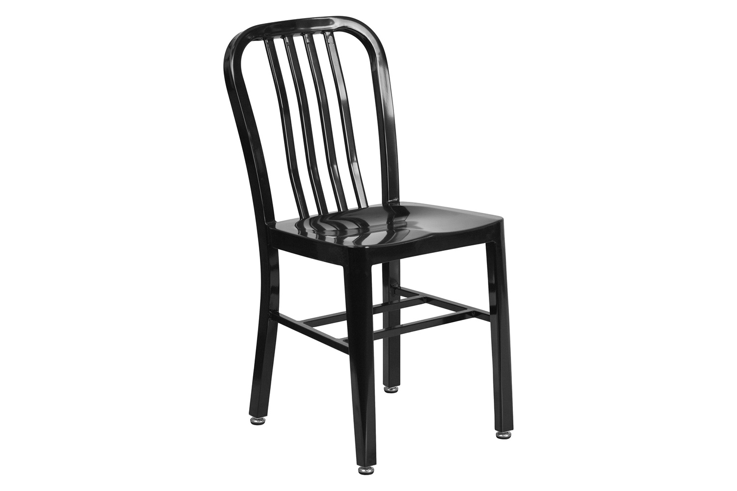 BLNK Gael Commercial Metal Indoor-Outdoor Chair - Black