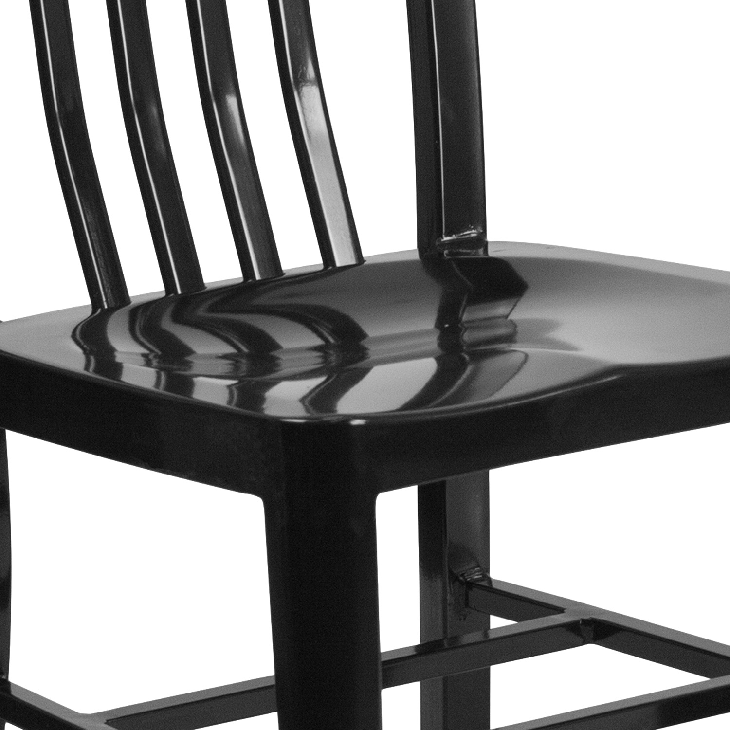 BLNK Gael Commercial Metal Indoor-Outdoor Chair - Black