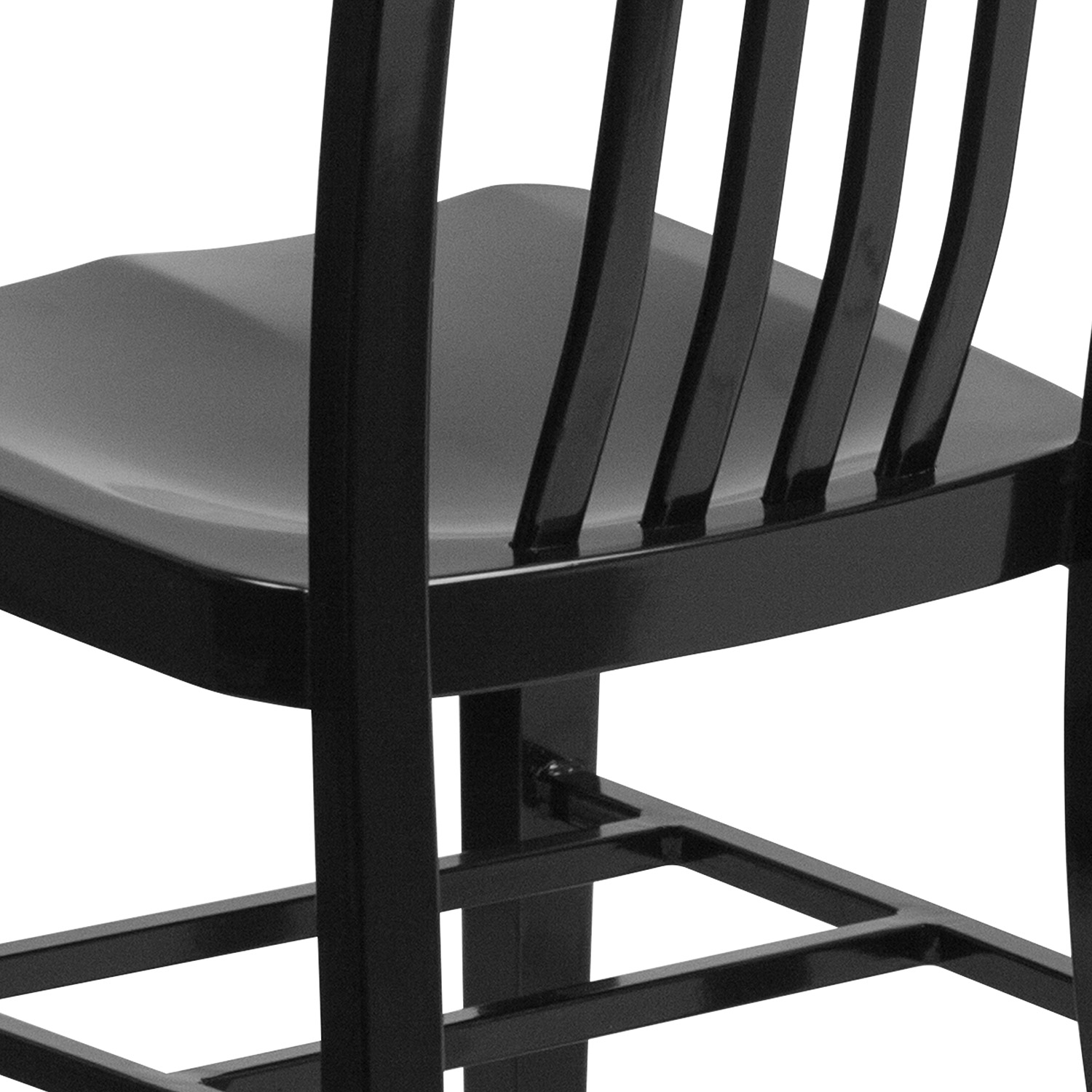 BLNK Gael Commercial Metal Indoor-Outdoor Chair - Black