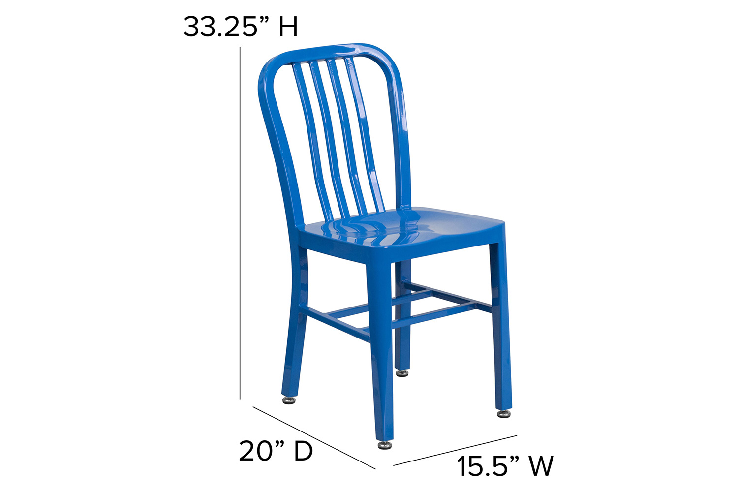 BLNK Gael Commercial Metal Indoor-Outdoor Chair - Blue