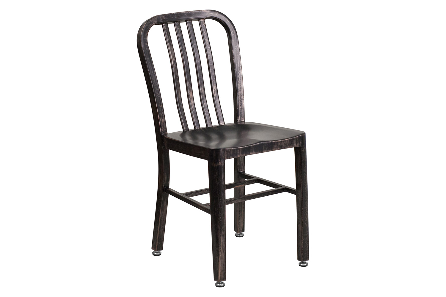 BLNK Gael Commercial Metal Indoor-Outdoor Chair - Black/Antique Gold