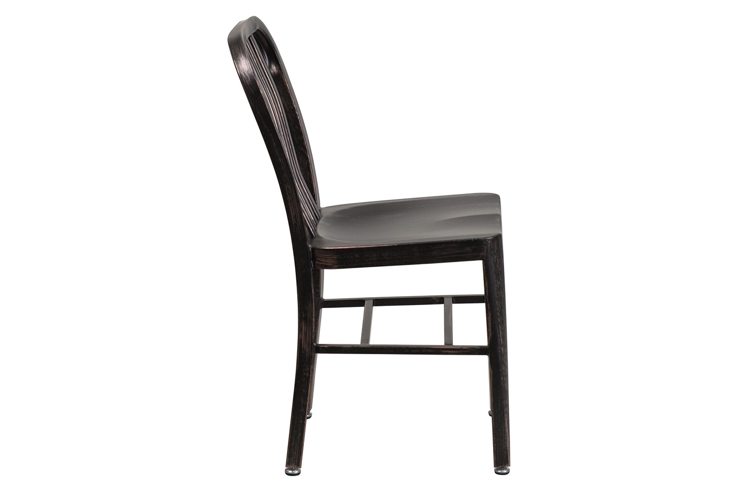 BLNK Gael Commercial Metal Indoor-Outdoor Chair - Black/Antique Gold