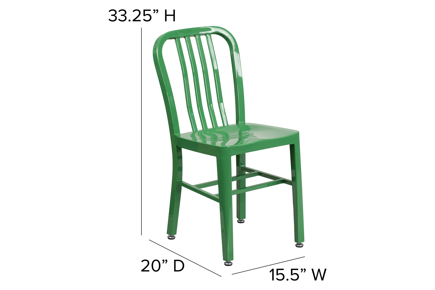 BLNK Gael Commercial Metal Indoor-Outdoor Chair - Green