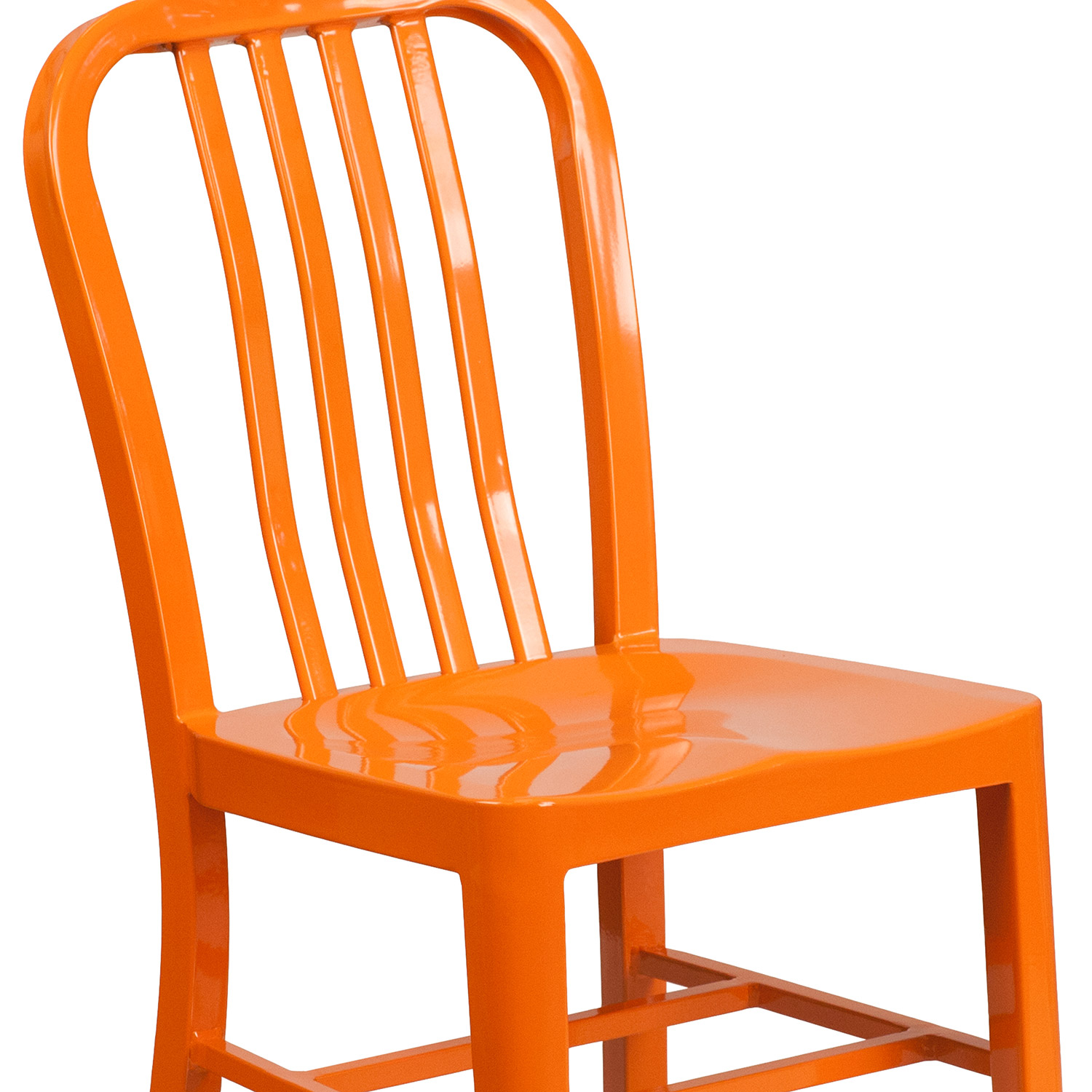 BLNK Gael Commercial Metal Indoor-Outdoor Chair - Orange