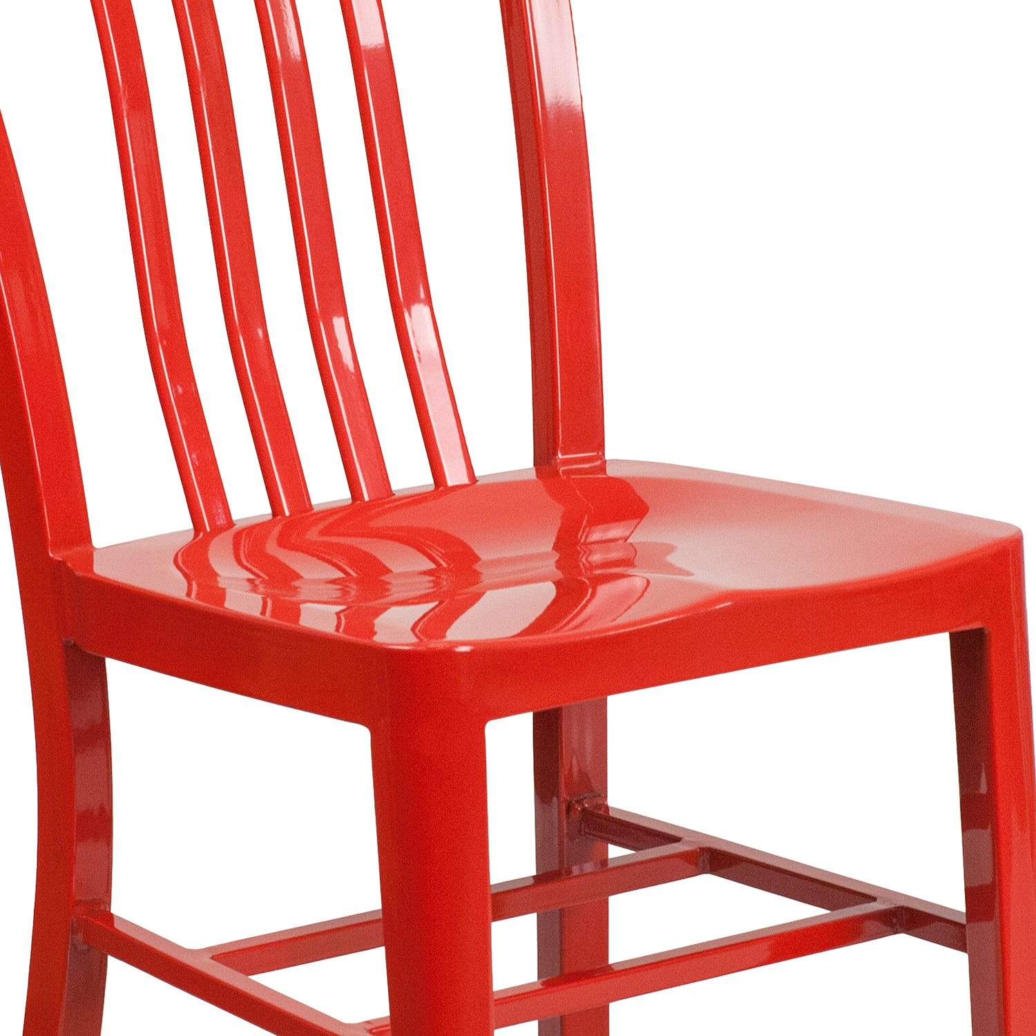 BLNK Gael Commercial Metal Indoor-Outdoor Chair - Red