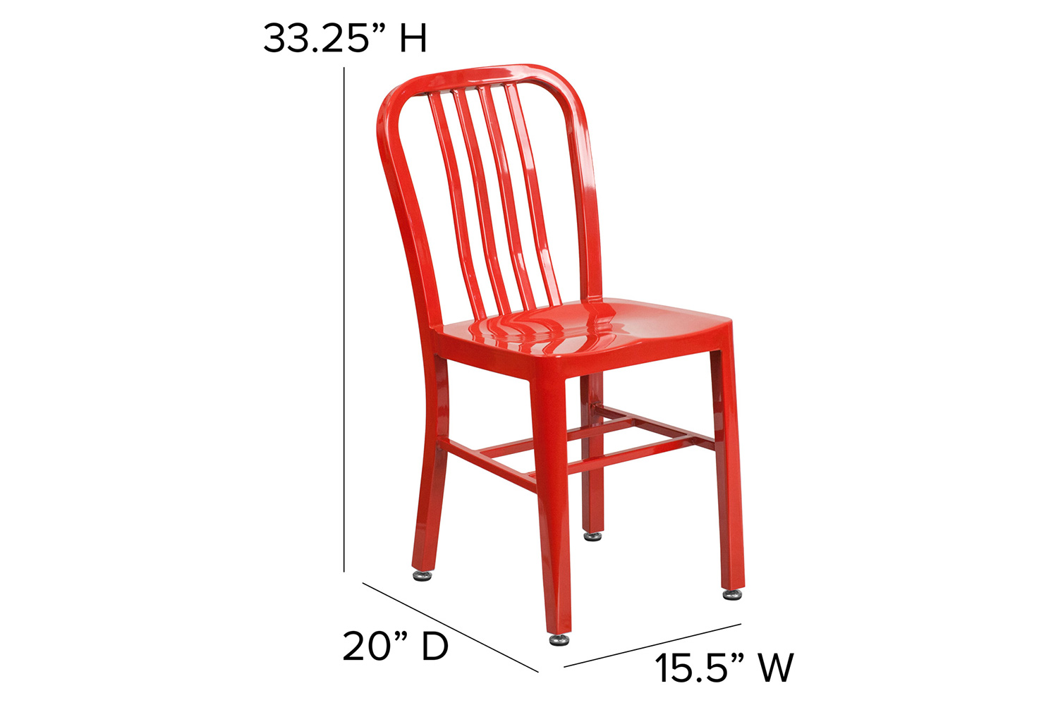 BLNK Gael Commercial Metal Indoor-Outdoor Chair - Red