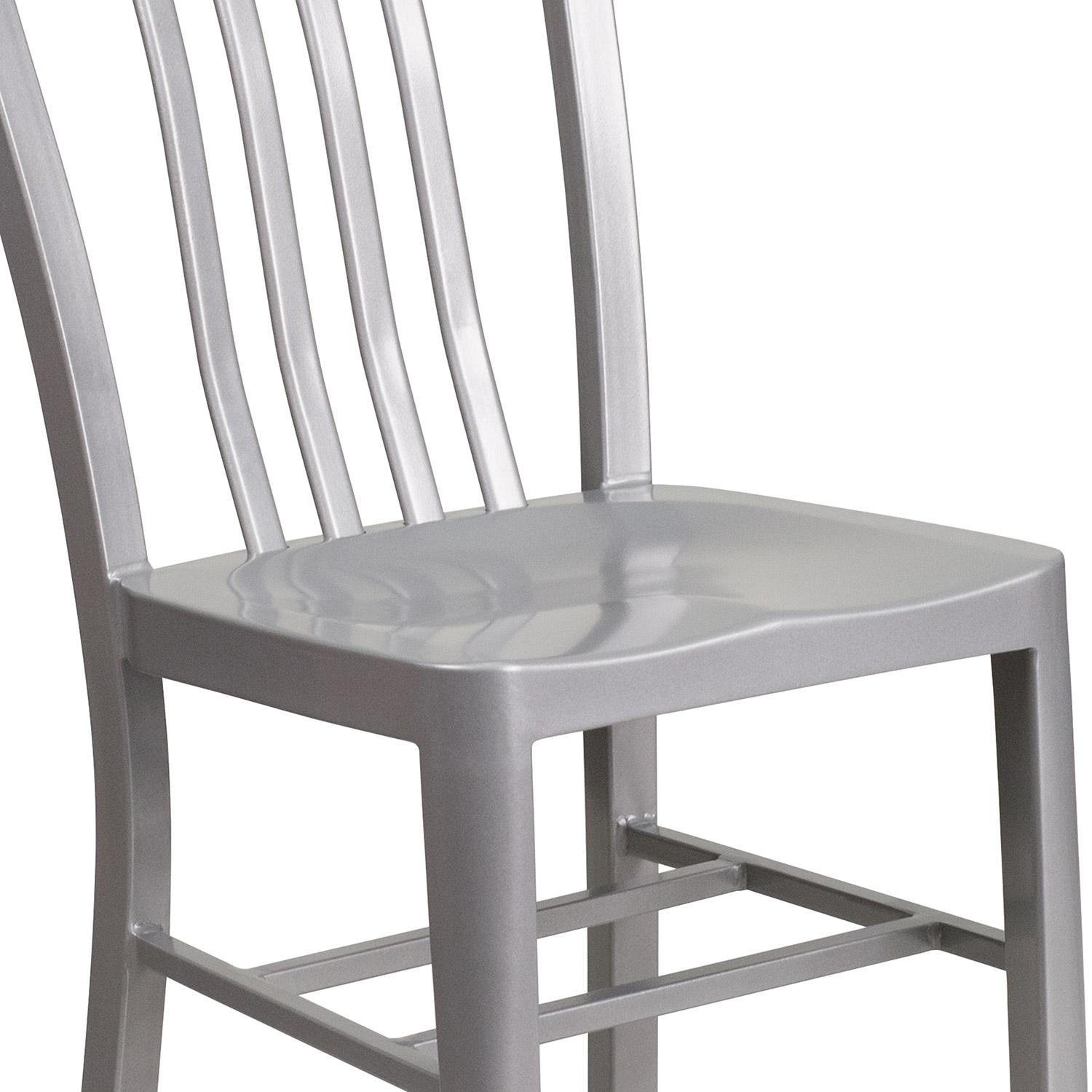 BLNK Gael Commercial Metal Indoor-Outdoor Chair - Silver