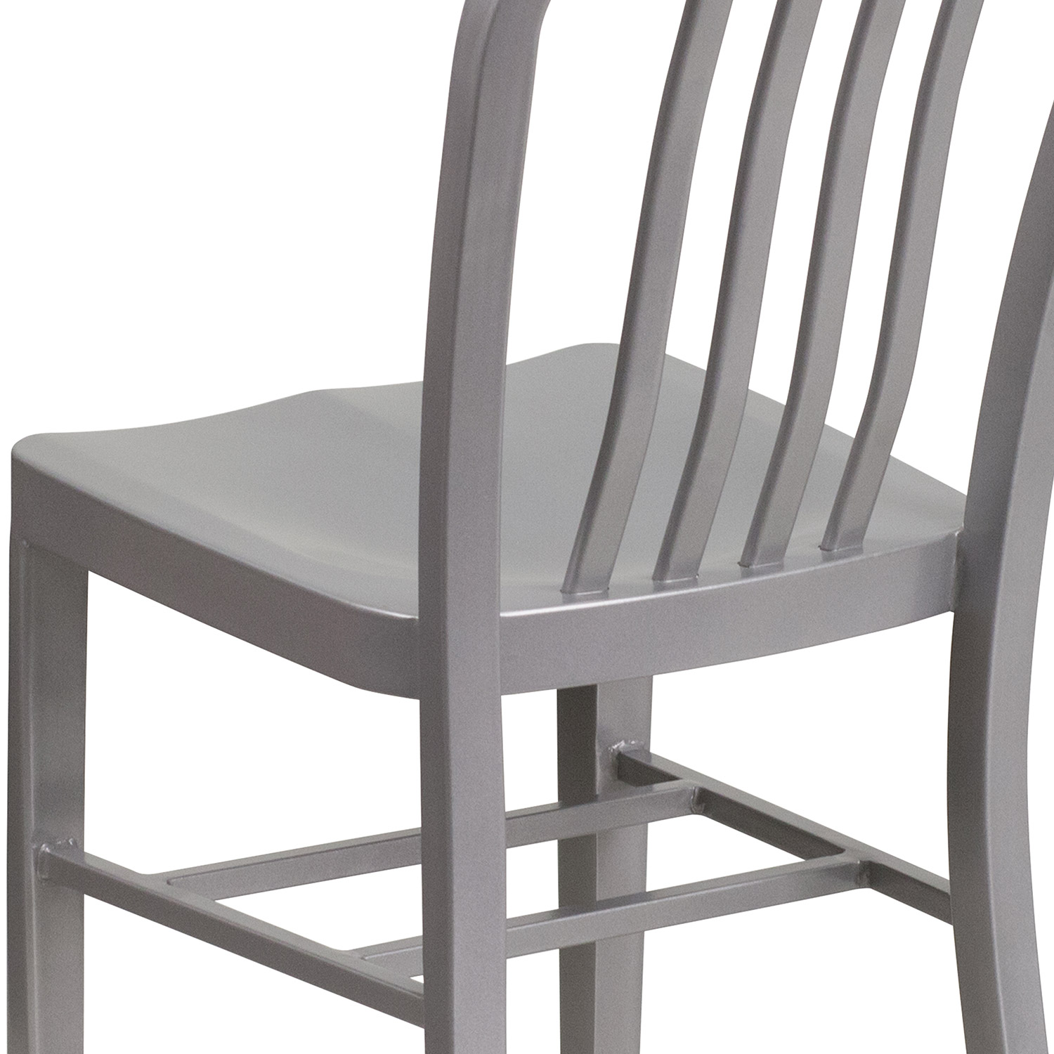 BLNK Gael Commercial Metal Indoor-Outdoor Chair - Silver