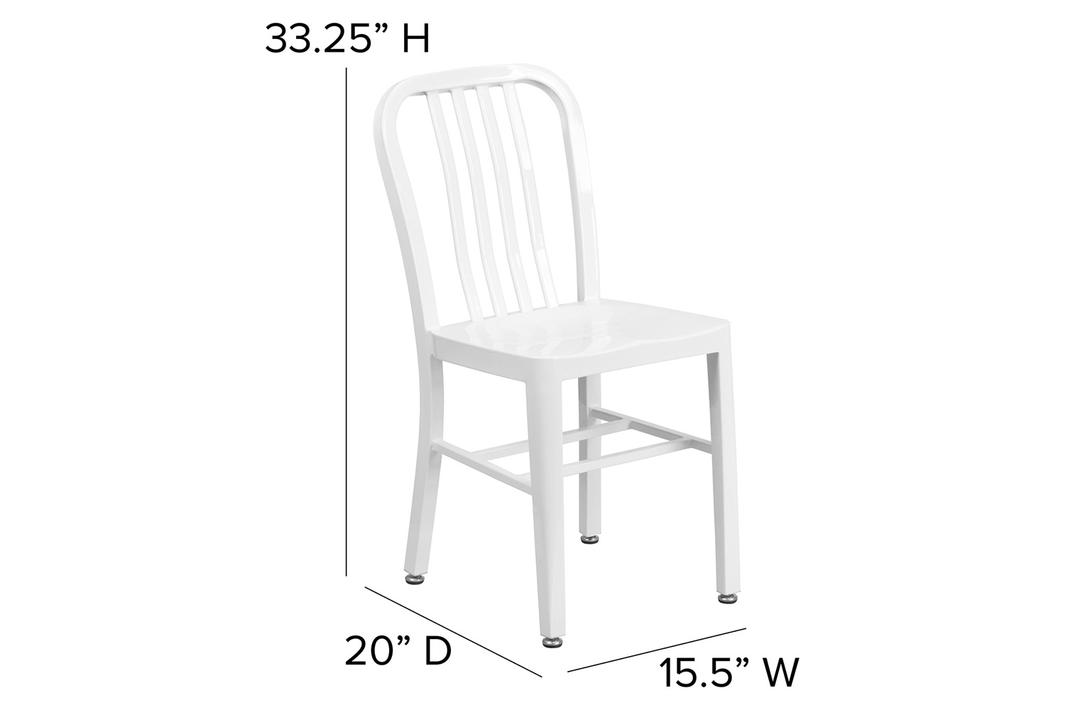 BLNK Gael Commercial Metal Indoor-Outdoor Chair - White