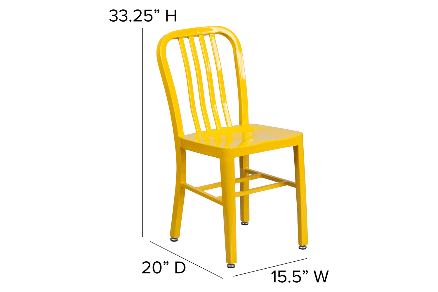 BLNK Gael Commercial Metal Indoor-Outdoor Chair - Yellow