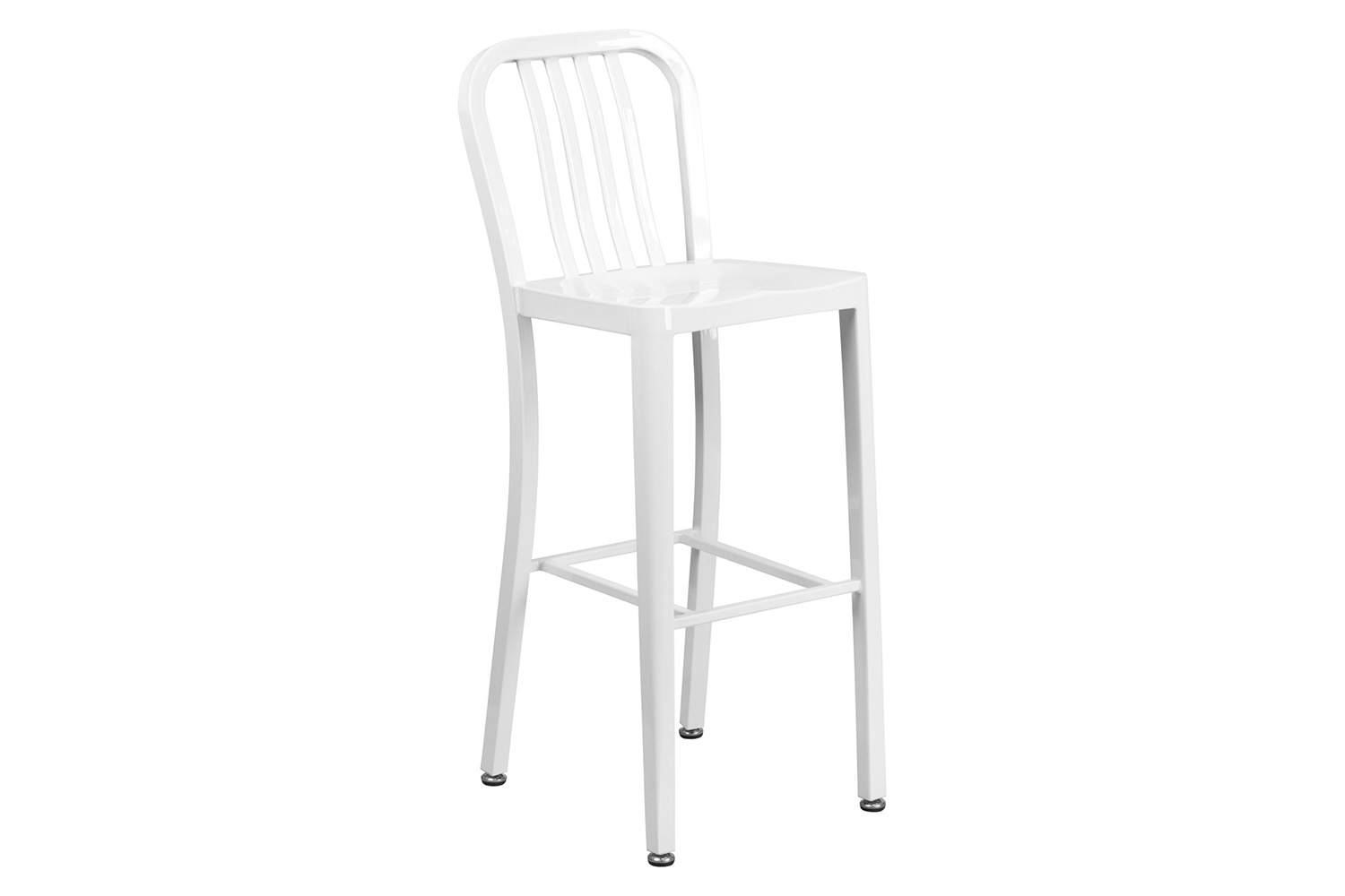 BLNK Gael Commercial Metal Indoor-Outdoor Bar Stool with Vertical Slat Back