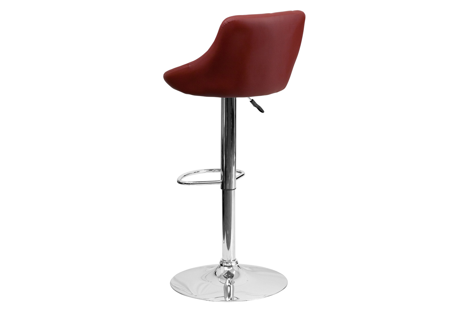 BLNK™ Dale Contemporary Vinyl Bucket Seat Adjustable Height Bar Stool with Diamond Pattern Back and Chrome Base - Burgundy